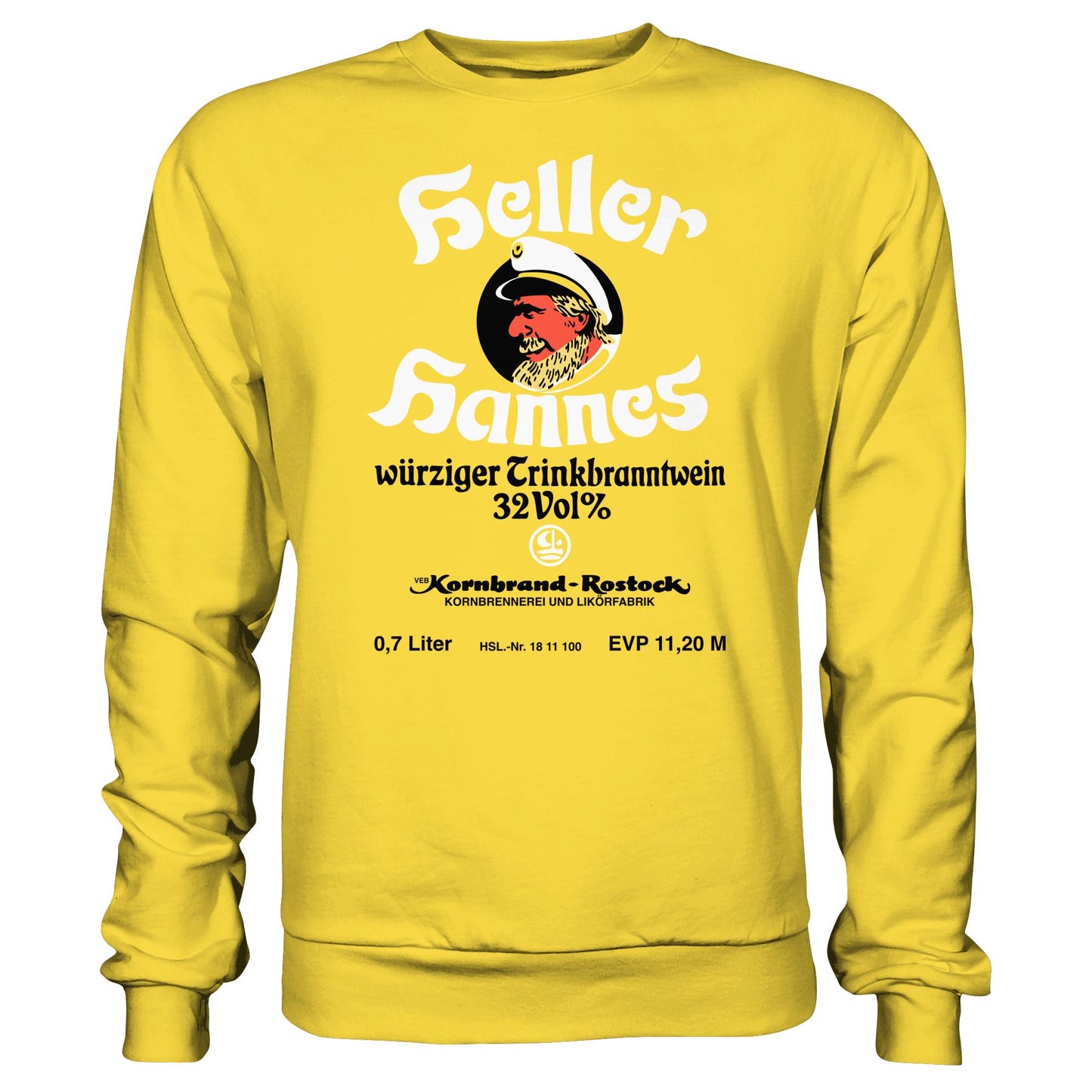 DDR Ostalgie Pullover Unisex • HELLER HANNES - TRINKBRANNTWEIN - VEB KORNBRANDT ROSTOCK
