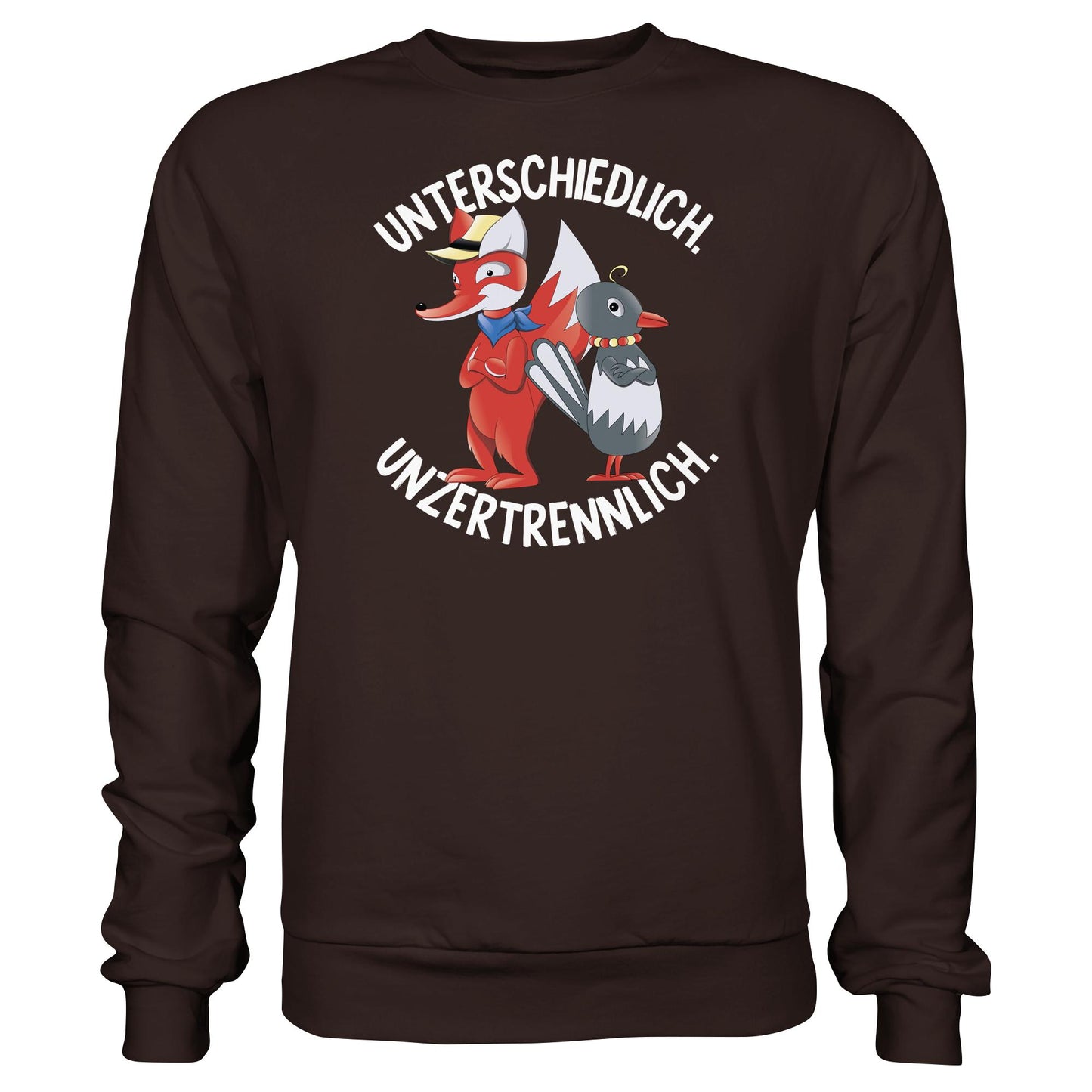 DDR Ostalgie Pullover Unisex • UNSER SANDMÄNNCHEN - HERR FUCHS & FRAU ELSTER, UNZERTRENNLICH