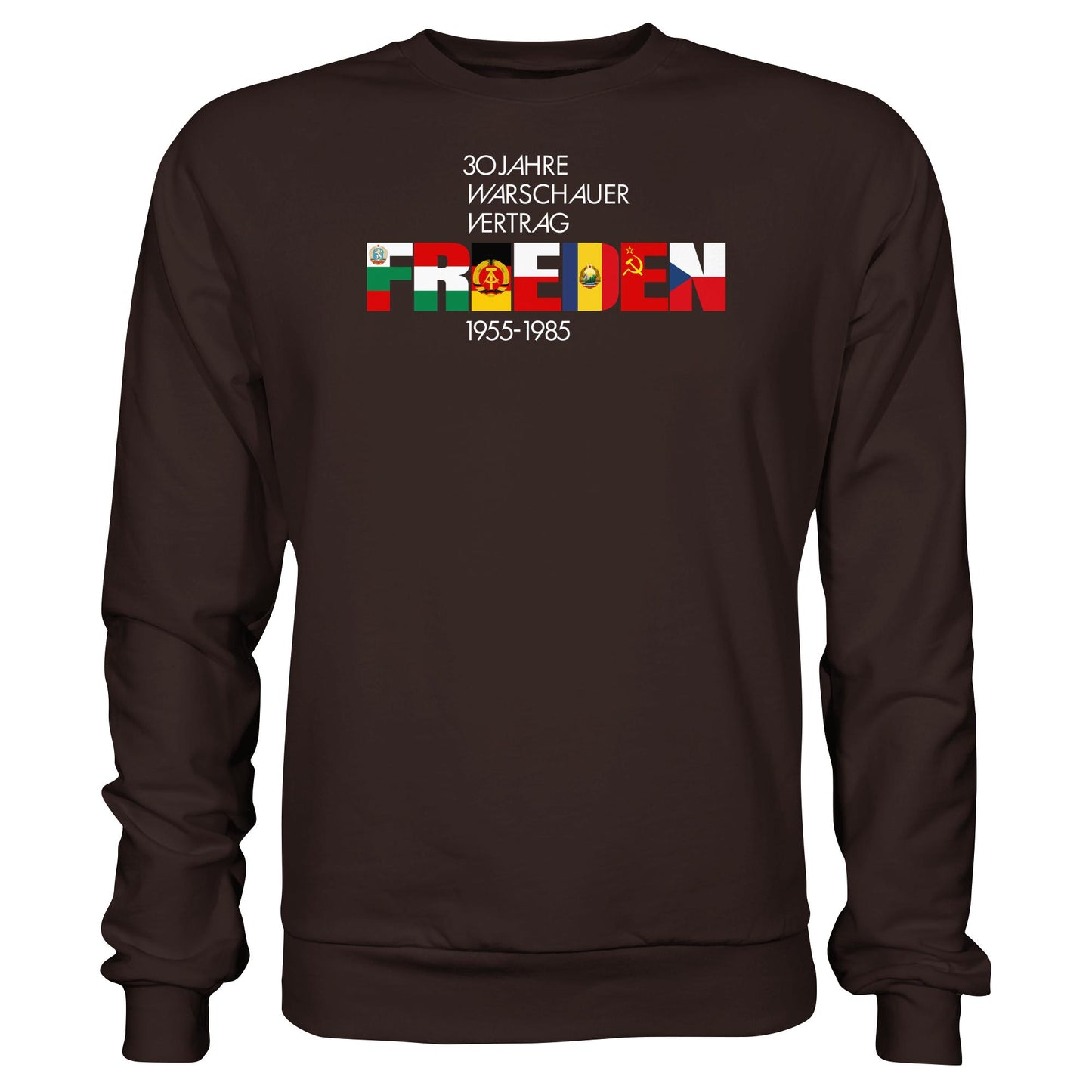 DDR Ostalgie Pullover Unisex • FRIEDEN - 30 JAHRE WARSCHAUER VERTRAG (DDR-BRIEFMARKE)