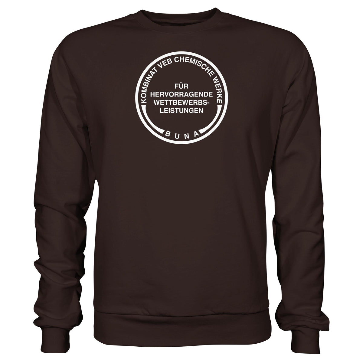 DDR Ostalgie Pullover Unisex • KOMBINAT BUNA - FÜR HERVORRAGENDE LEISTUNGEN (ORIGINAL-MÜNZE)