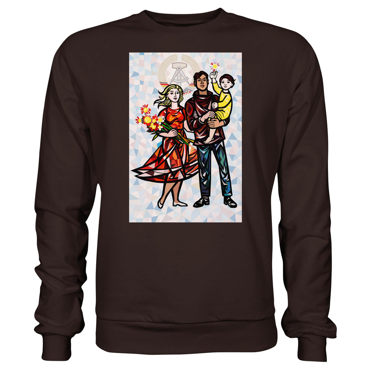 DDR Ostalgie Pullover Unisex • WALTER WOMACKA - UNSERE FAMILIE mit Hintergrund (STAATSRATSGEBÄUDE, Aus der Geschichte der Deutschen Arbeiterbewegung, 1964)