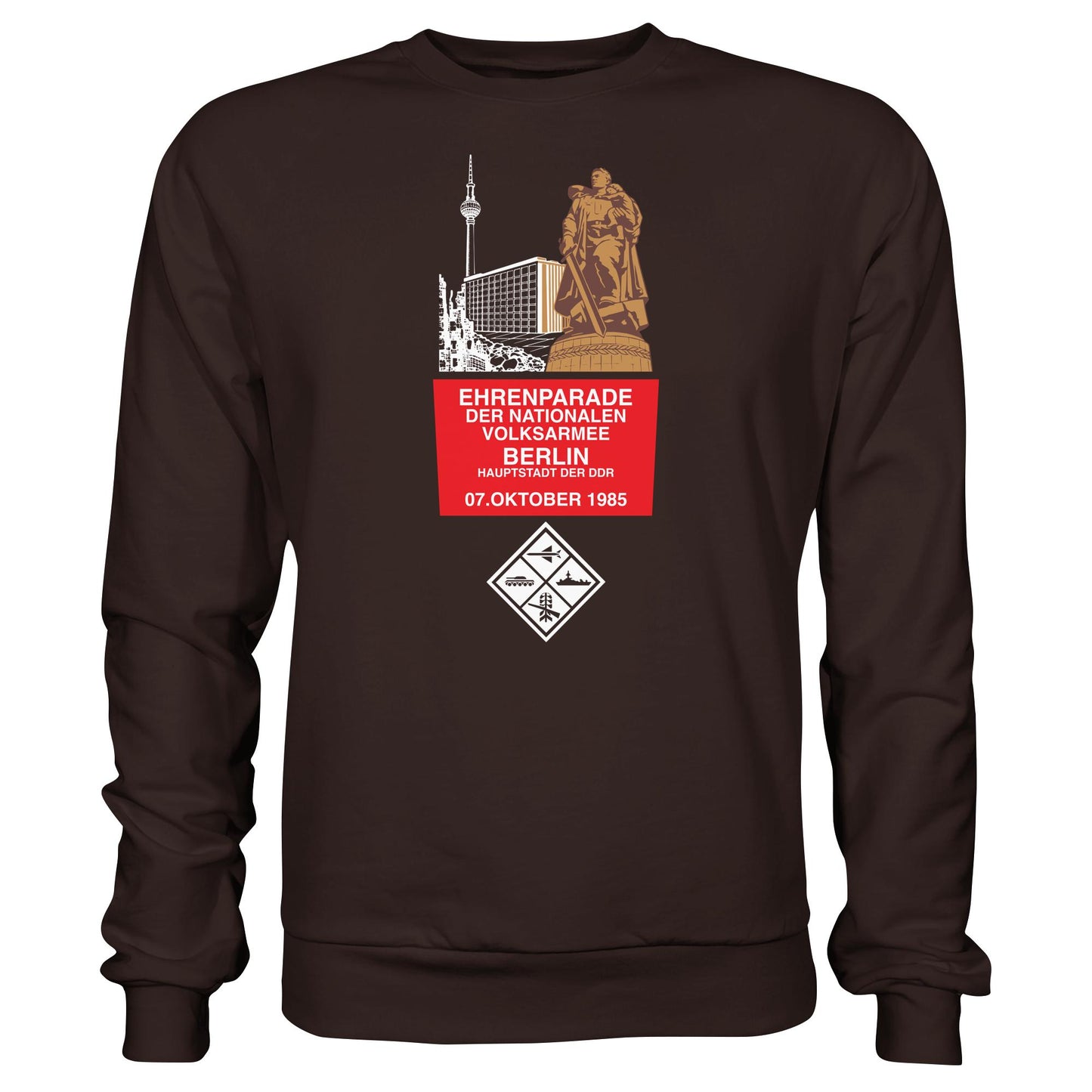 DDR Ostalgie Pullover Unisex • EHRENPARADE DER NVA, 1985 BERLIN (ORIGINALWIMPEL)