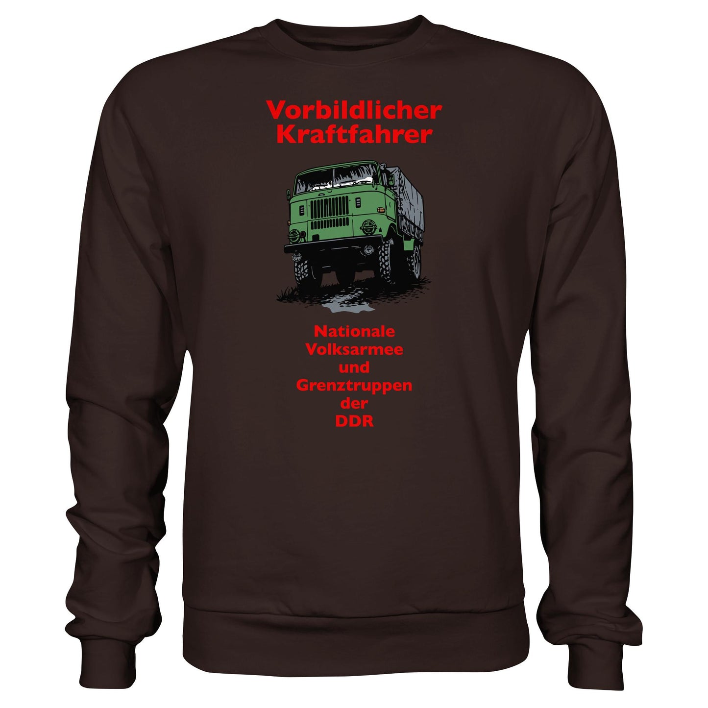 DDR Ostalgie Pullover Unisex • VORBILDLICHER KRAFTFAHRER, NVA (ORIGINAL WIMPELMOTIV)