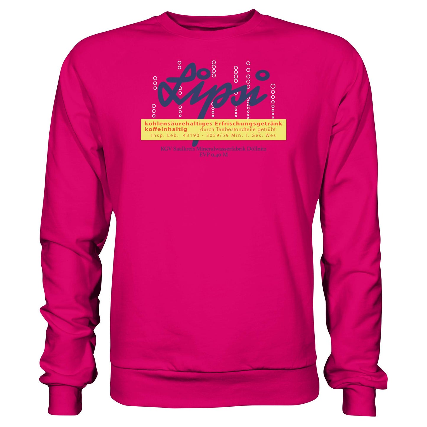 DDR Ostalgie Pullover Unisex • LIPSI ERFRISCHUNGSGETRÄNK - MINERALWASSERFABRIK DÖLLNITZ