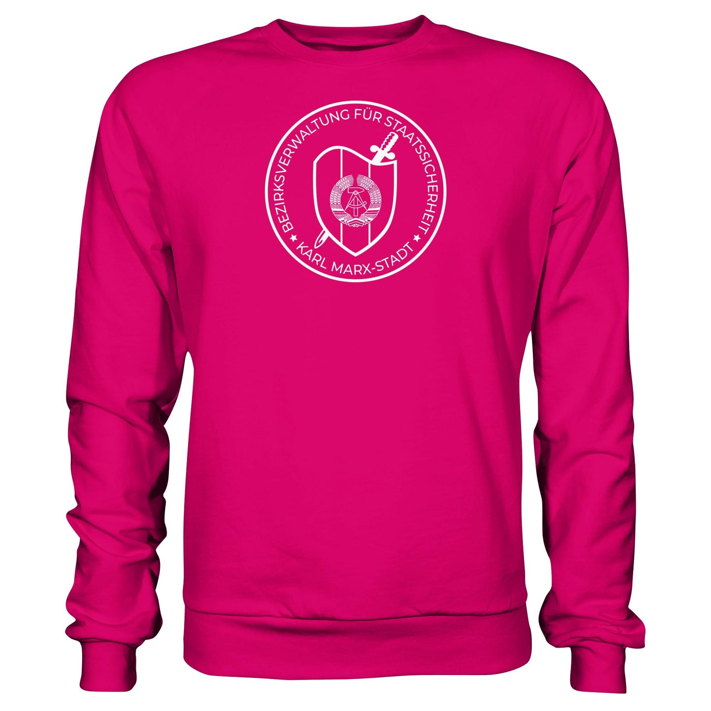 DDR Ostalgie Pullover Unisex • BEZIRKSVERWALTUNG STAATSSICHERHEIT KARL MARX STADT