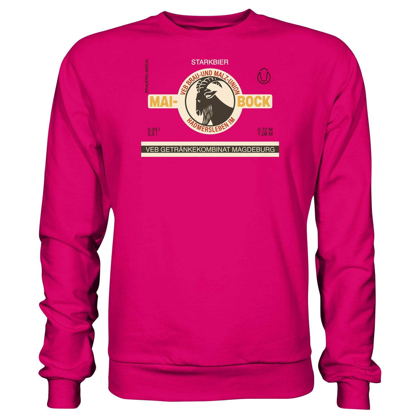 DDR Ostalgie Pullover Unisex • VEB GETRÄNKEKOMBINAT MAGDEBURG - MAIBOCK, VEB BRAU- UND MALZUNION HADMERSLEBEN