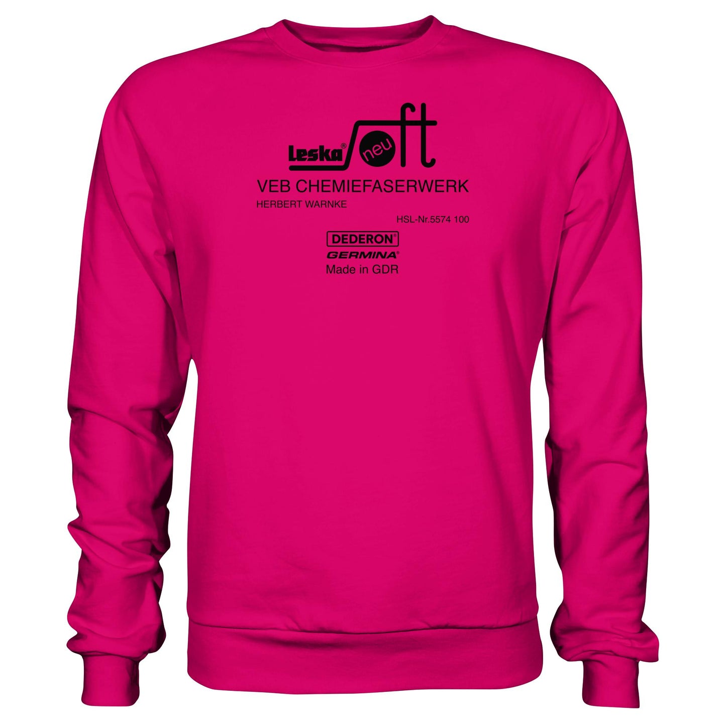 DDR Ostalgie Pullover Unisex • LESKA VEB CHEMIEFASERWERK HERBERT WARNKE - DEDERON, GERMINA