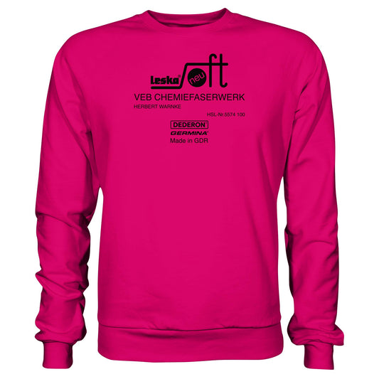 DDR Ostalgie Pullover Unisex • LESKA VEB CHEMIEFASERWERK HERBERT WARNKE - DEDERON, GERMINA
