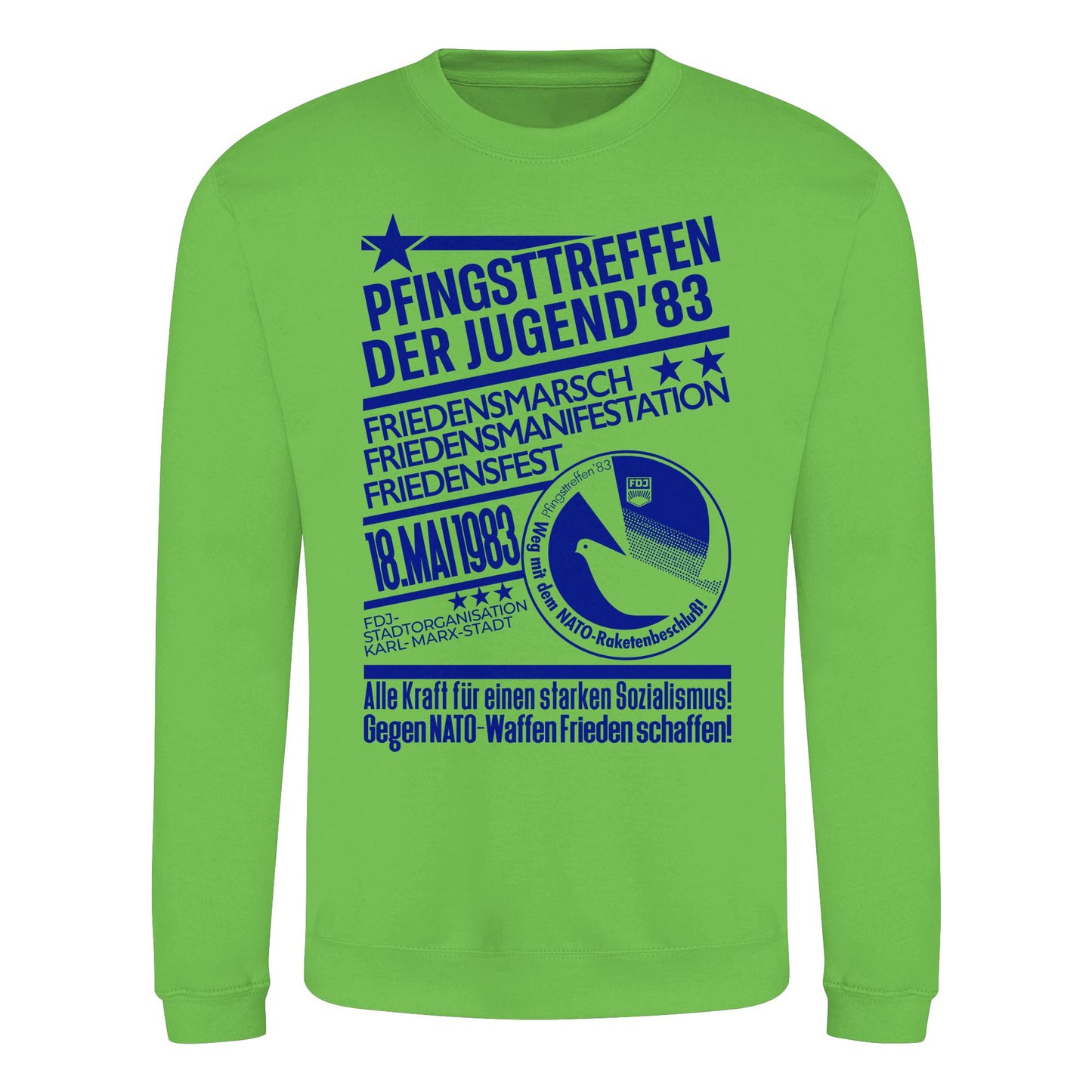 PULLOVER UNISEX • PFINGSTTREFFEN 1983 - GEGEN NATO-WAFFEN - ORIGINAL ILLUSTRATION