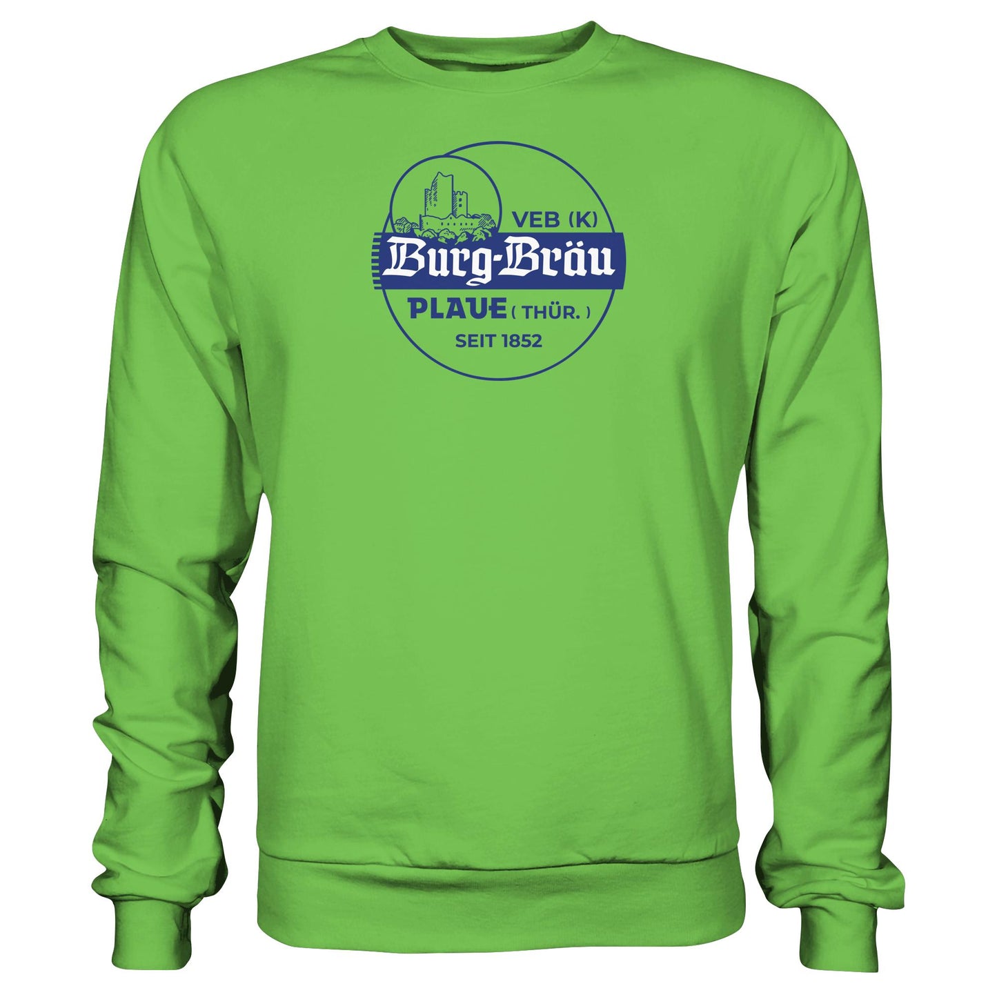 DDR Ostalgie Pullover Unisex • VEB BURG-BRÄU PLAUE BIERE