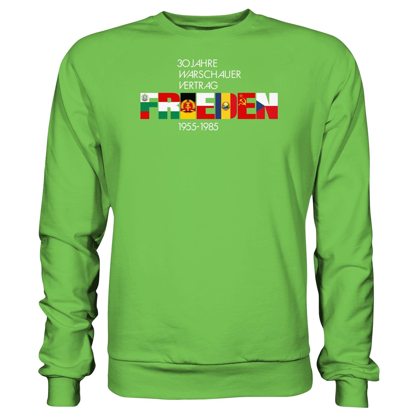 DDR Ostalgie Pullover Unisex • FRIEDEN - 30 JAHRE WARSCHAUER VERTRAG (DDR-BRIEFMARKE)