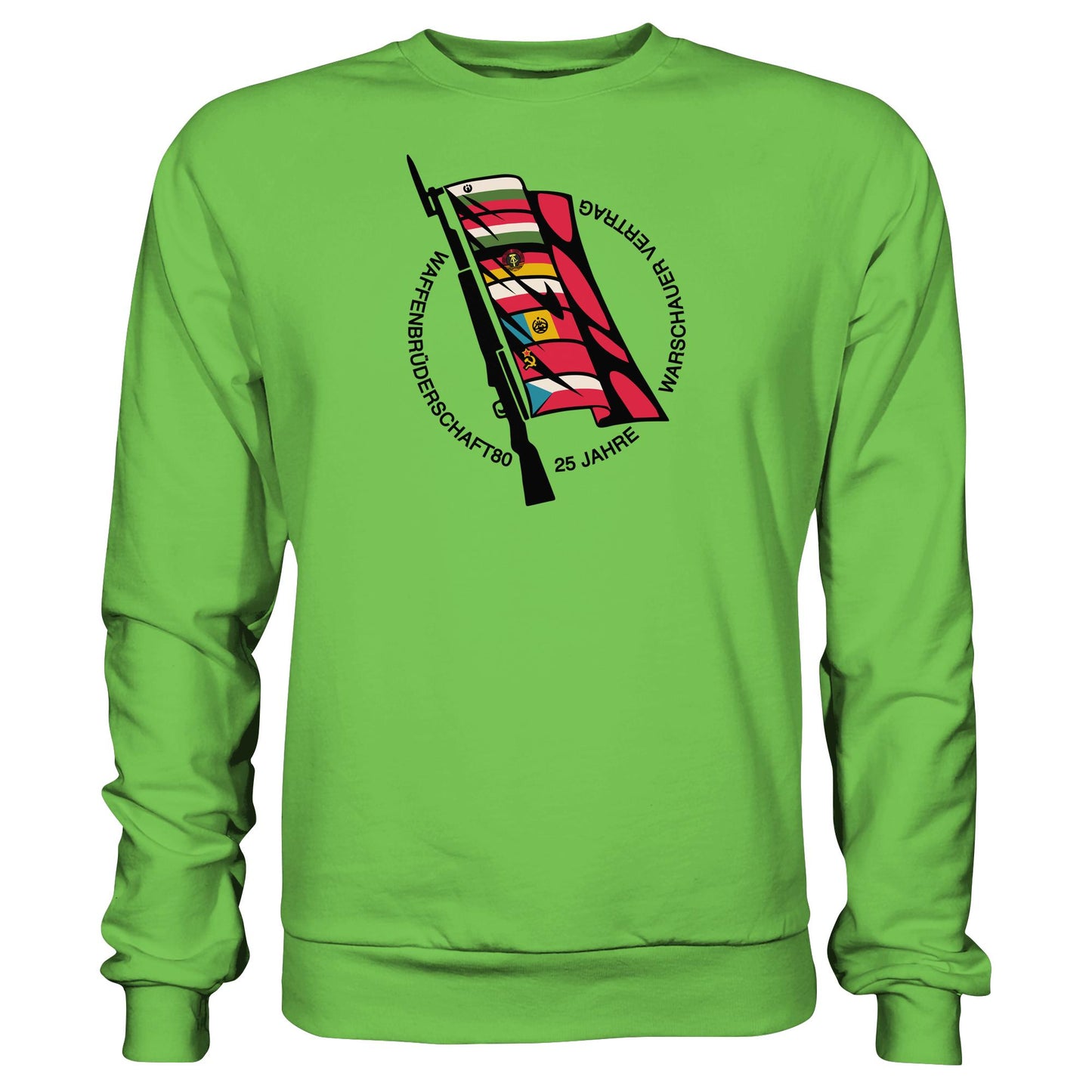 DDR Ostalgie Pullover Unisex • WAFFENBRÜDERSCHAFT80 - 25 JAHRE WARSCHAUER VERTRAG (NVA)