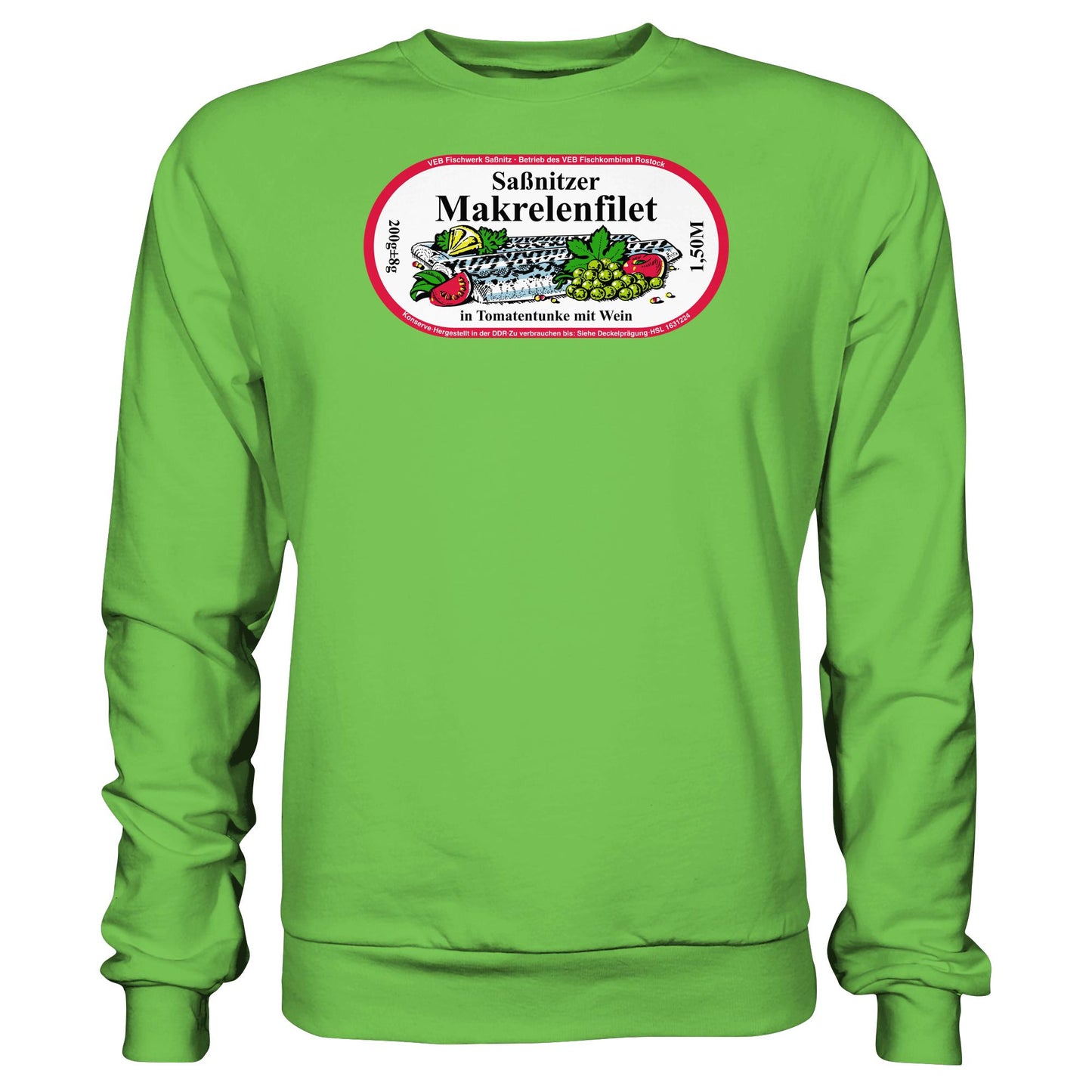 DDR Ostalgie Pullover Unisex • SASSNITZER MAKRELENFILET - VEB FISCHWERK