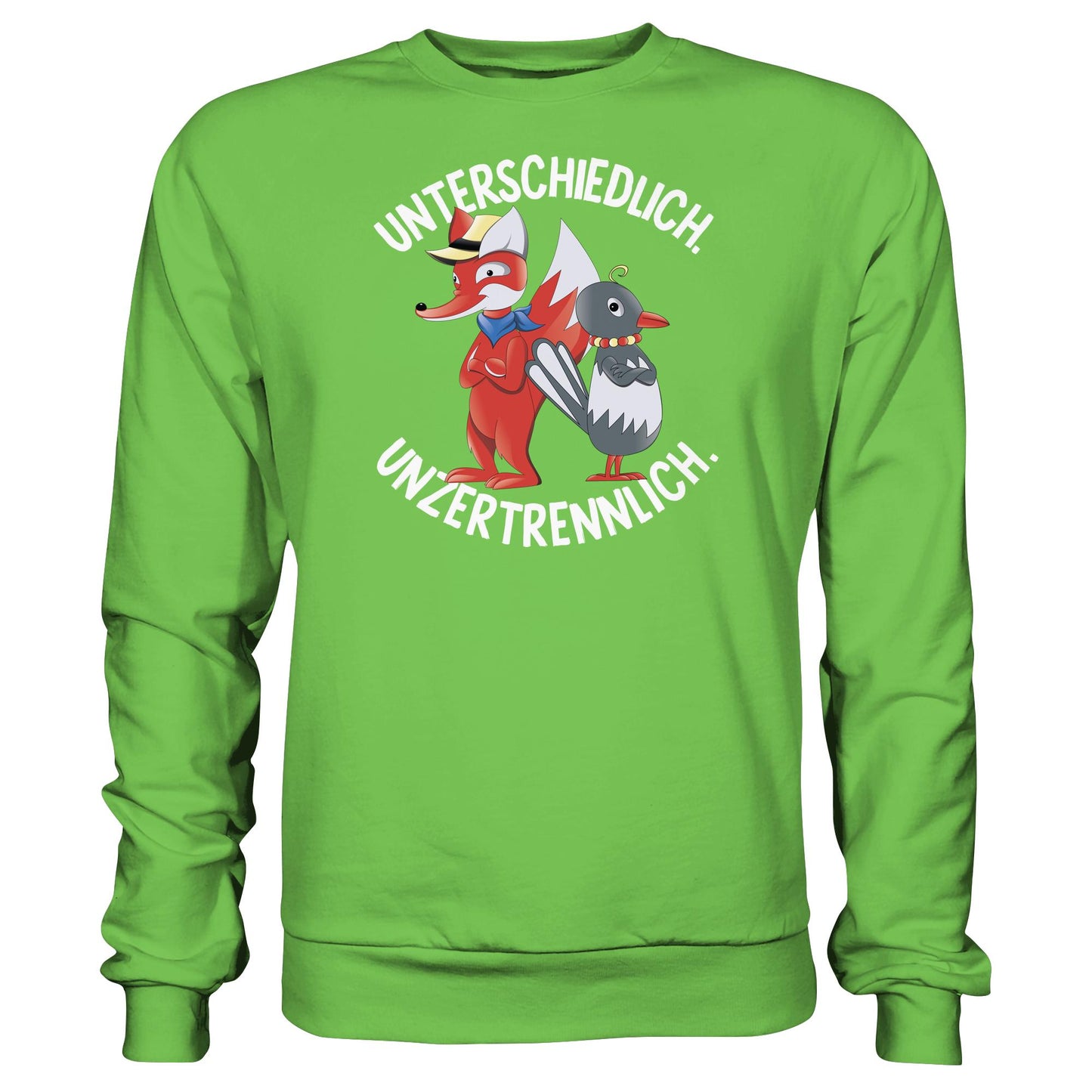 DDR Ostalgie Pullover Unisex • UNSER SANDMÄNNCHEN - HERR FUCHS & FRAU ELSTER, UNZERTRENNLICH