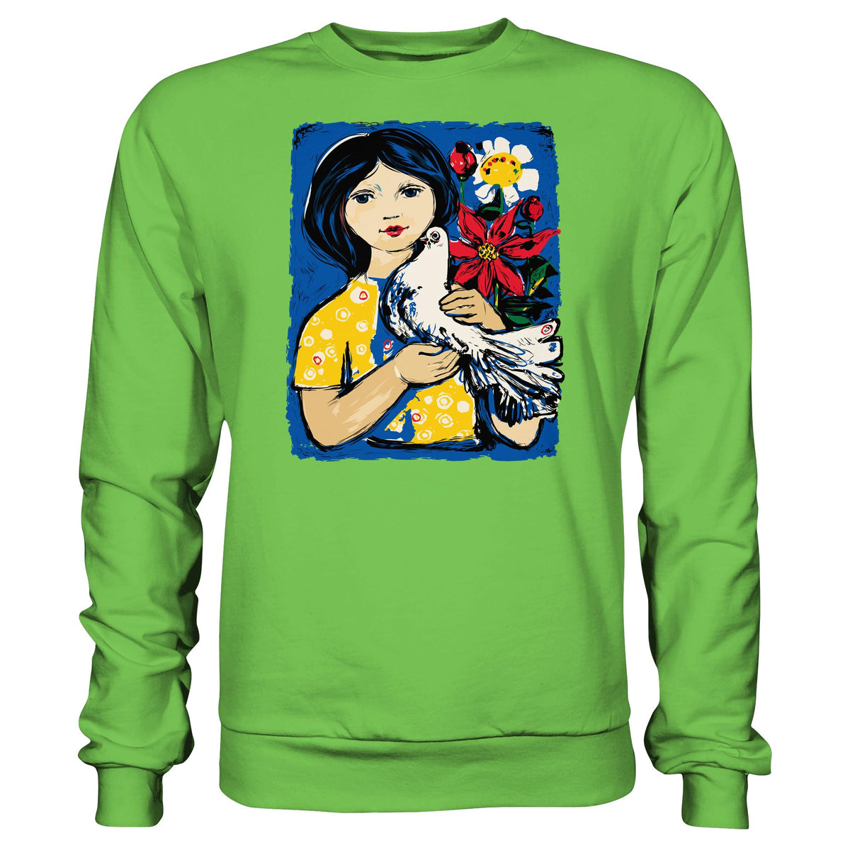 DDR Ostalgie Pullover Unisex • WALTER WOMACKA - MÄDCHEN MIT FRIEDENSTAUBE