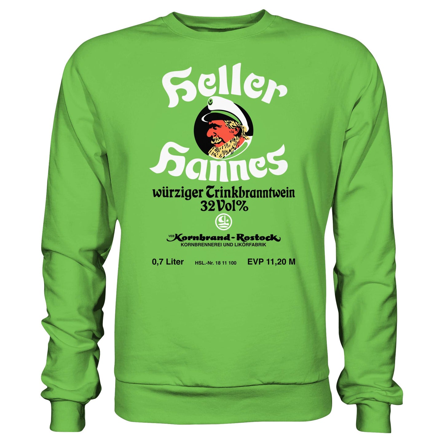 DDR Ostalgie Pullover Unisex • HELLER HANNES - TRINKBRANNTWEIN - VEB KORNBRANDT ROSTOCK