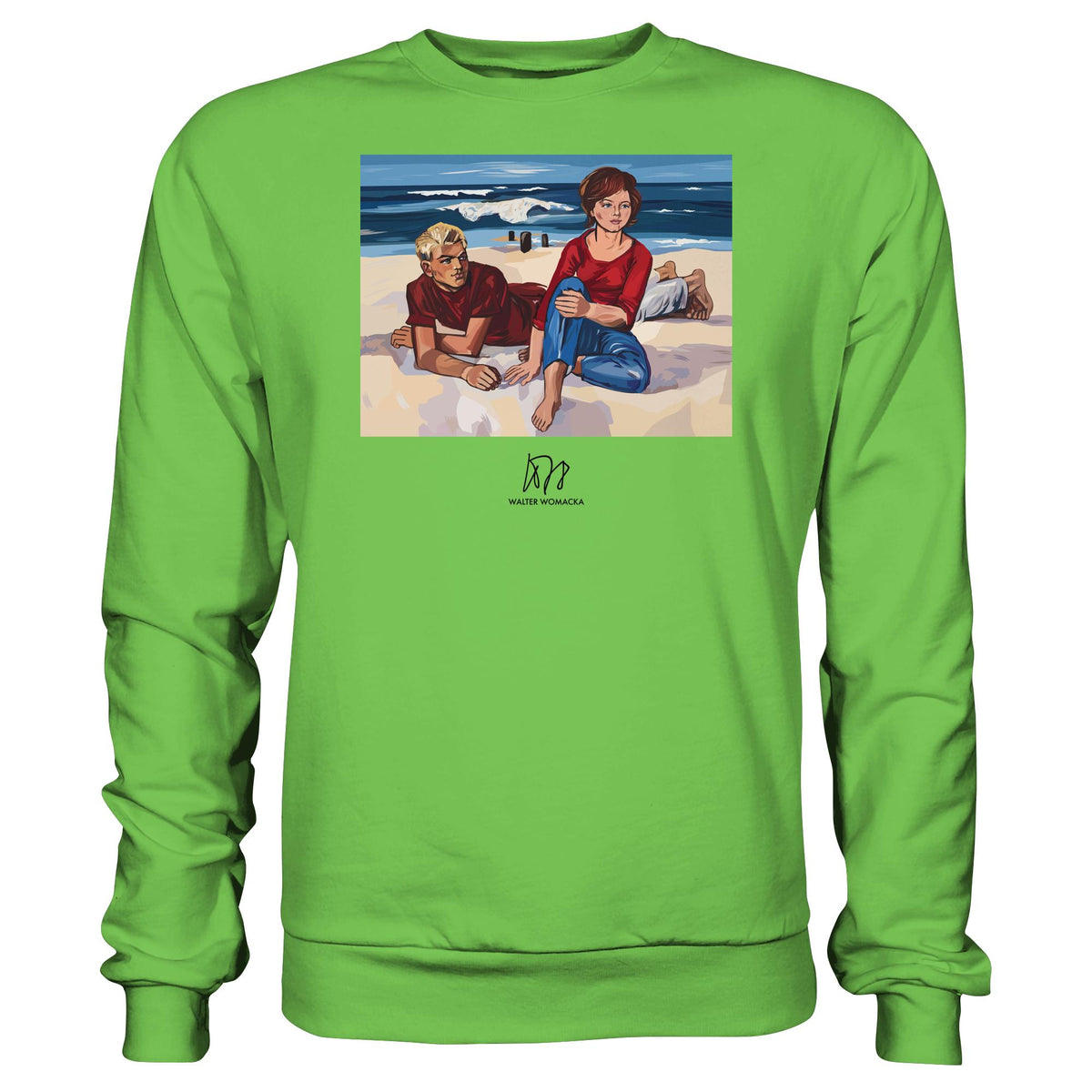 DDR Ostalgie Pullover Unisex • WALTER WOMACKA - AM STRAND (1962)