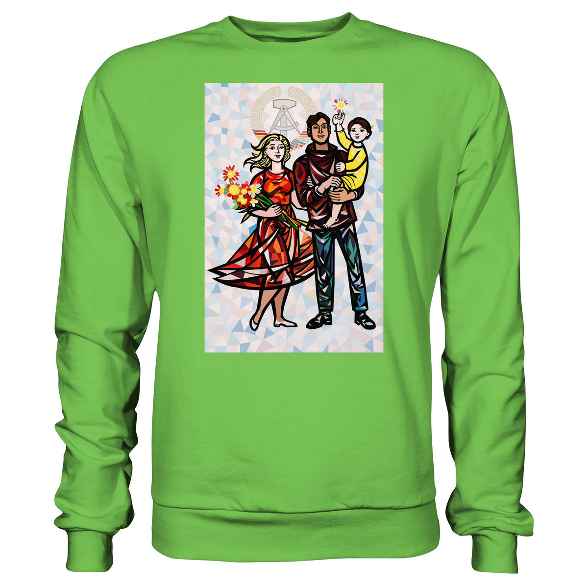 DDR Ostalgie Pullover Unisex • WALTER WOMACKA - UNSERE FAMILIE mit Hintergrund (STAATSRATSGEBÄUDE, Aus der Geschichte der Deutschen Arbeiterbewegung, 1964)