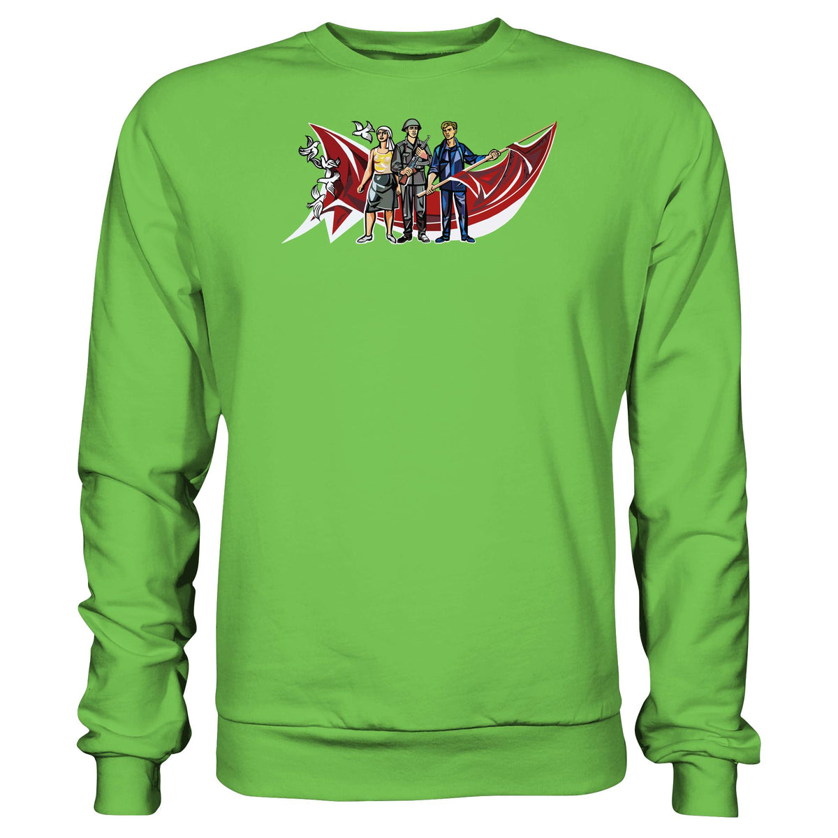 WALTER WOMACKA - BÄUERIN, NVA-SOLDAT & ARBEITER (MOSAIK HAUS DES LEHRERS, 1964) | DDR Ostalgie Pullover Unisex