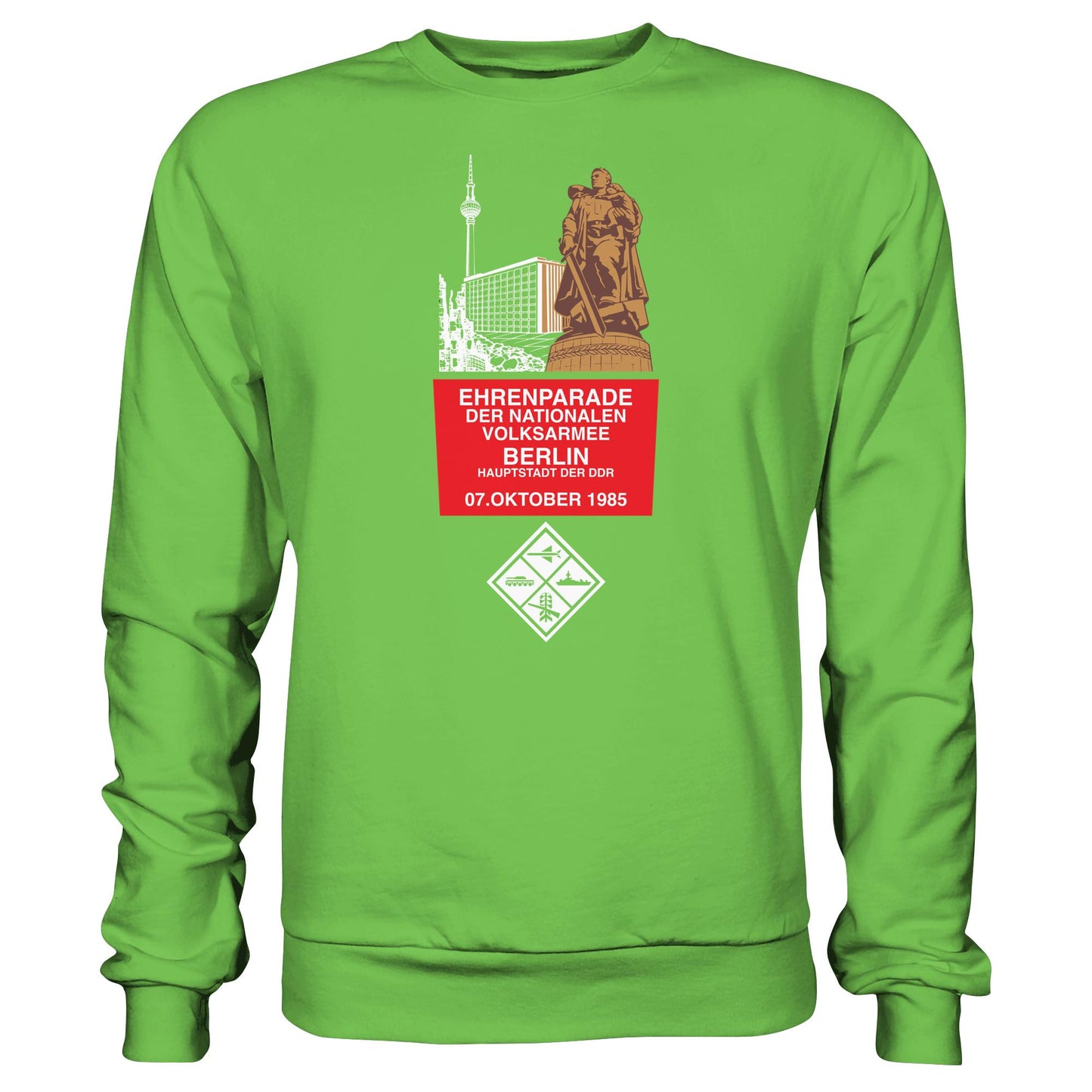 DDR Ostalgie Pullover Unisex • EHRENPARADE DER NVA, 1985 BERLIN (ORIGINALWIMPEL)