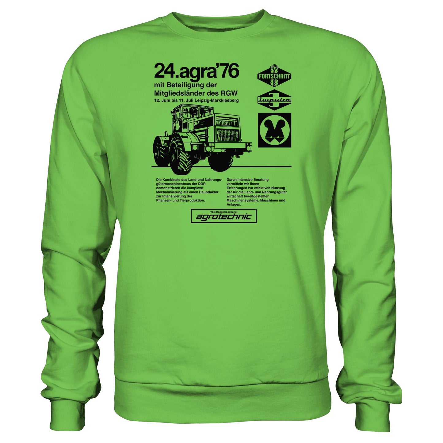 DDR Ostalgie Pullover Unisex • AGRA 1976, LEIPZIG-MARKKLEEBERG