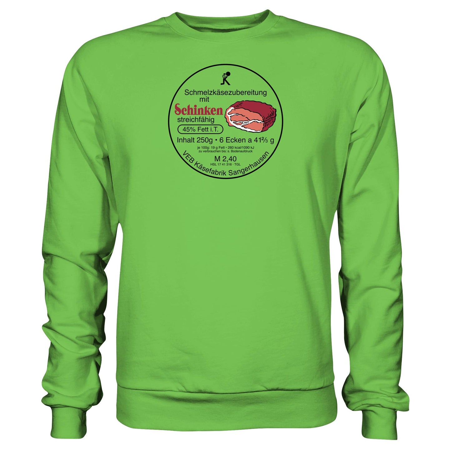 DDR Ostalgie Pullover Unisex • SCHMELZKÄSE MIT SCHINKEN - VEB KÄSEFABRIK SANGERHAUSEN