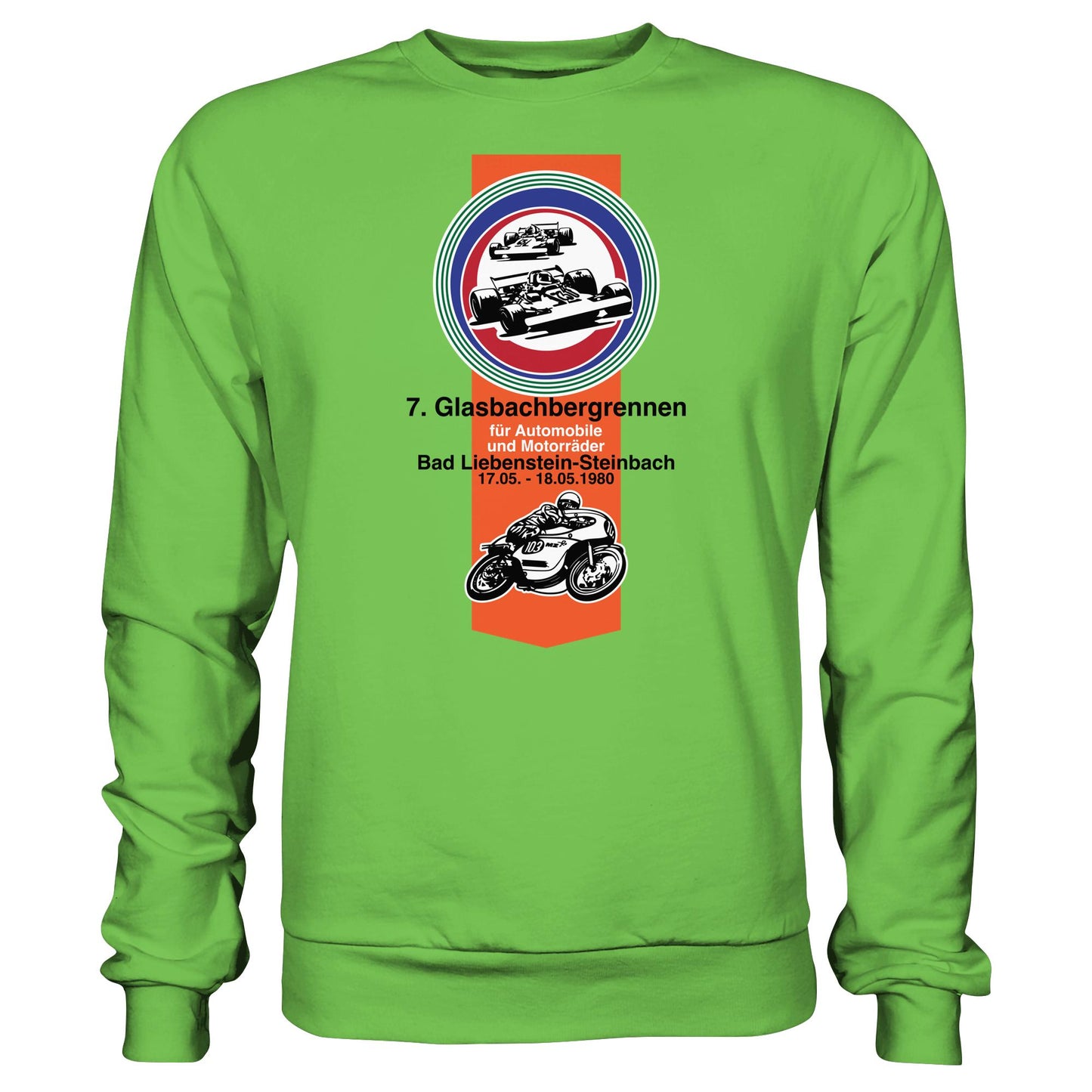 DDR Ostalgie Pullover Unisex • GLASBACHBERGRENNEN BAD LIEBENSTEIN (ORIGINAL WIMPEL)