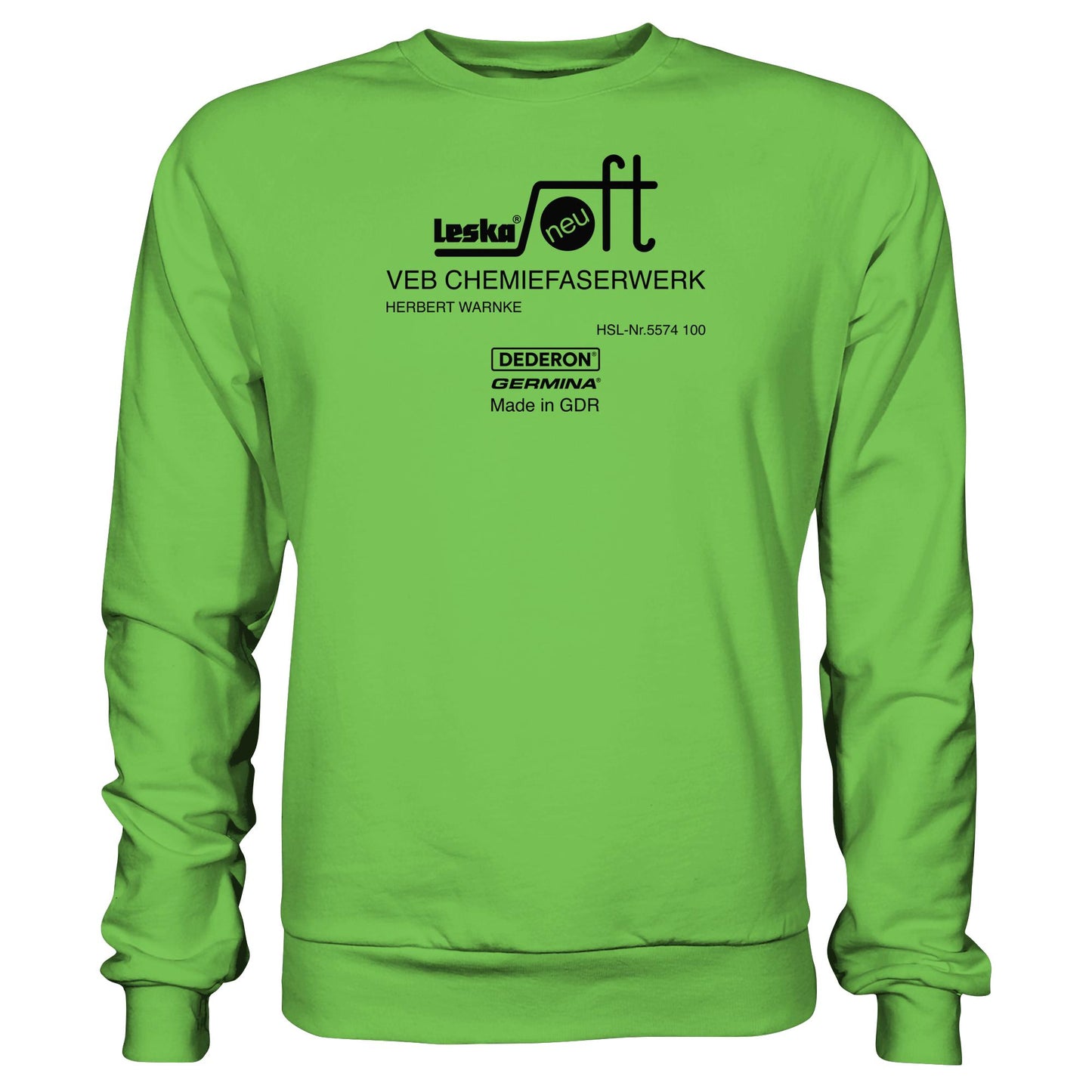 DDR Ostalgie Pullover Unisex • LESKA VEB CHEMIEFASERWERK HERBERT WARNKE - DEDERON, GERMINA