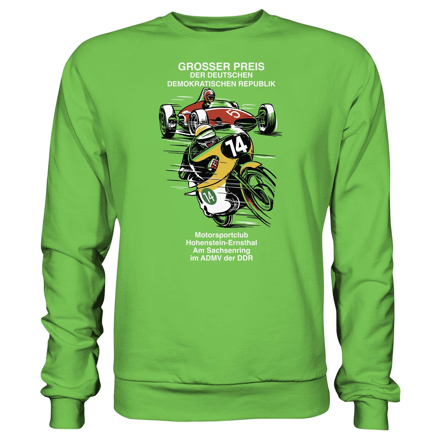 DDR Ostalgie Pullover Unisex • MOTORSPORT HOHENSTEIN-ERNSTHAL - GROSSER PREIS DER DDR