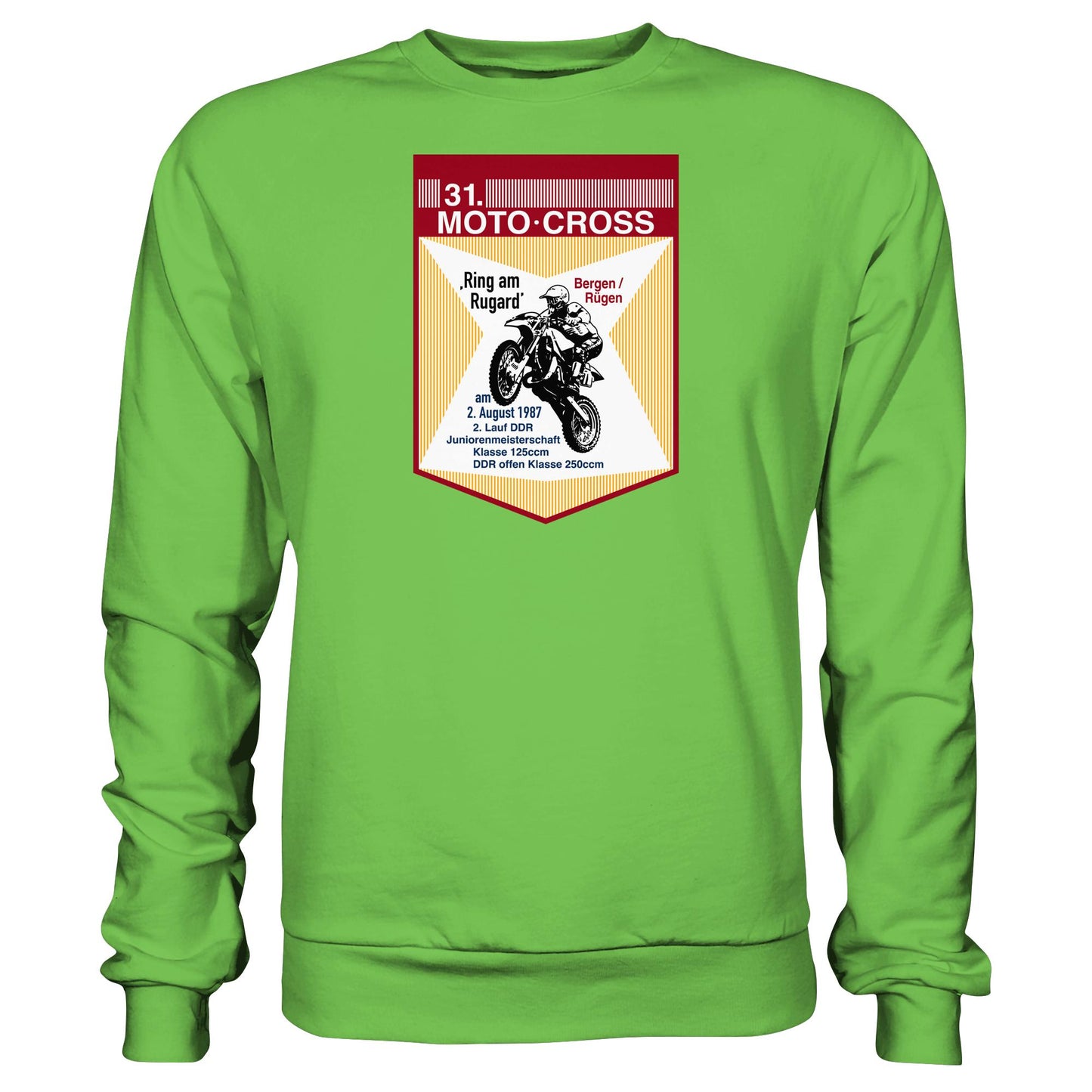DDR Ostalgie Pullover Unisex • 31. MOTO-CROSS DDR-MEISTERSCHAFT - 1987 BERGEN RÜGEN