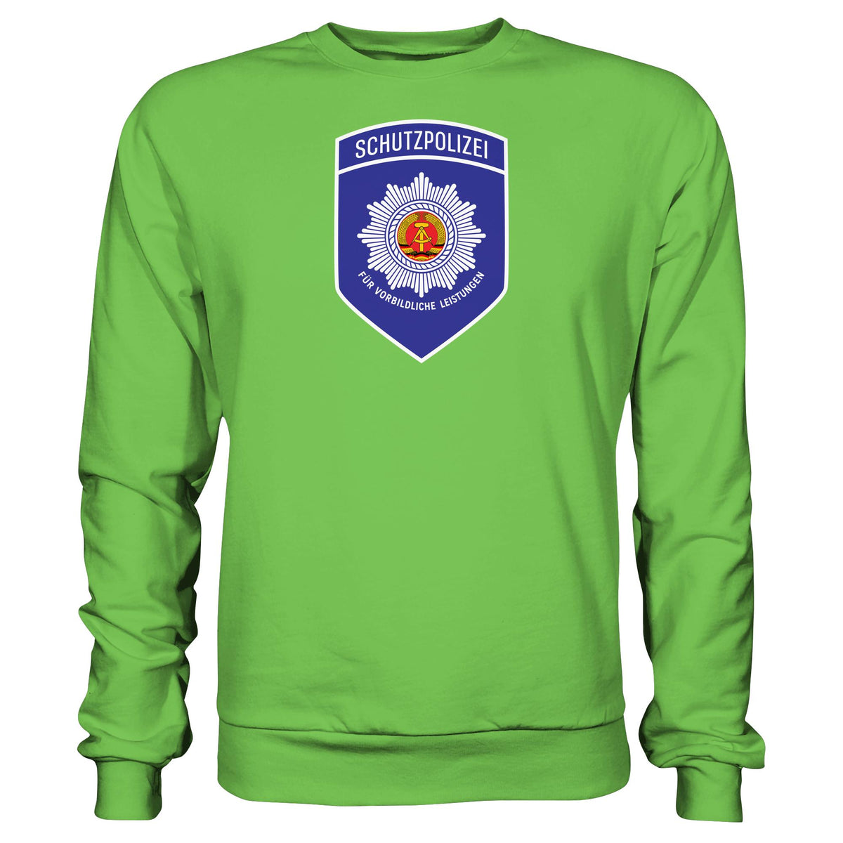 DDR Ostalgie Pullover Unisex • SCHUTZPOLIZEI - FÜR VORBILDLICHE LEISTUNGEN (ORIGINAL-AUFNÄHER)