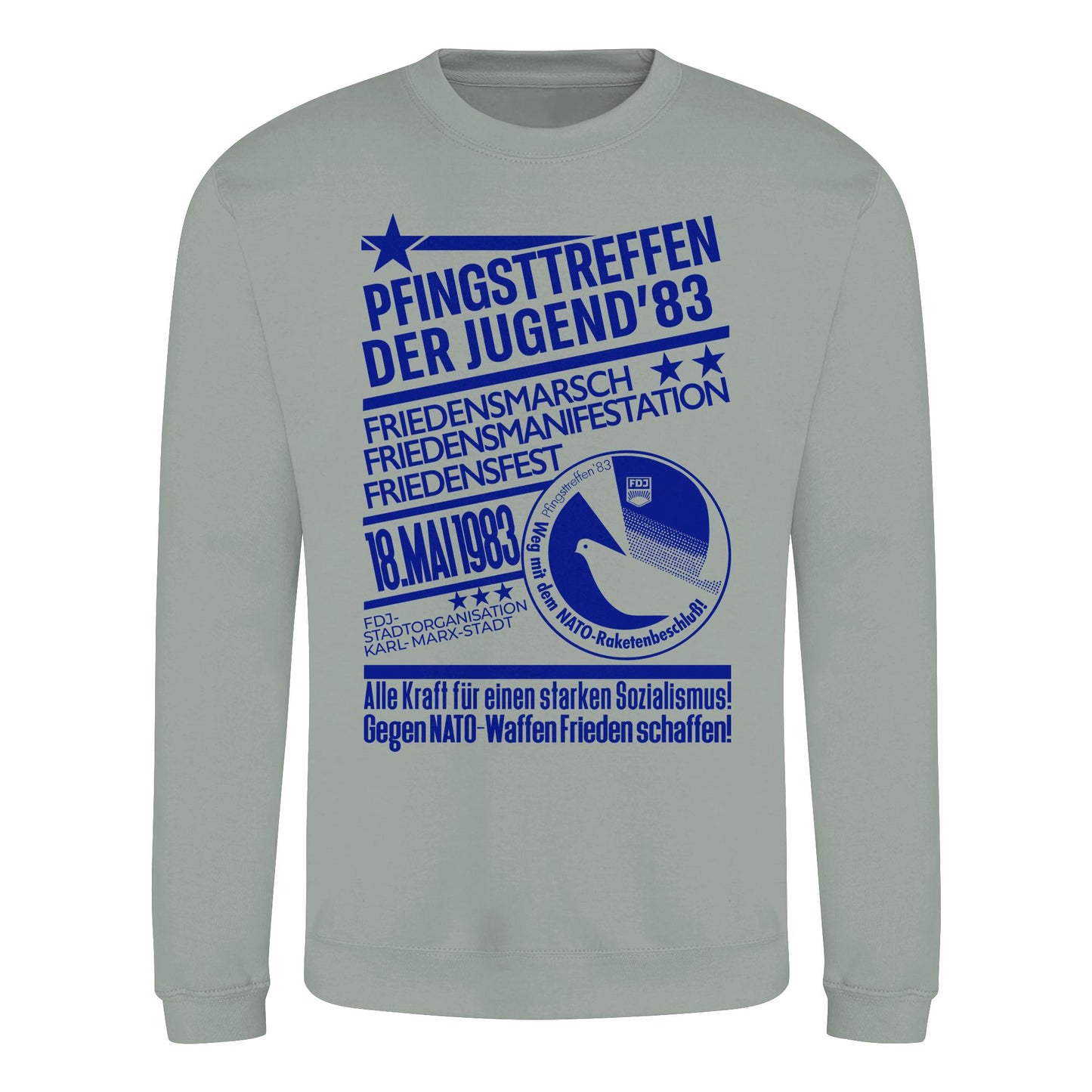 PULLOVER UNISEX • PFINGSTTREFFEN 1983 - GEGEN NATO-WAFFEN - ORIGINAL ILLUSTRATION