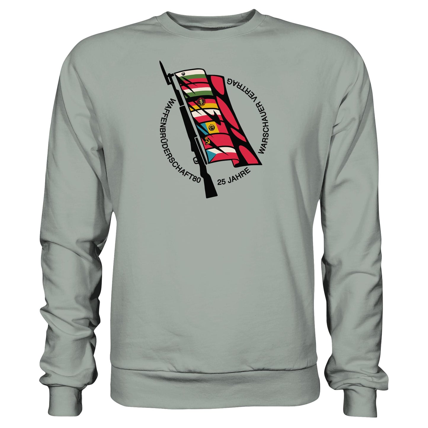 DDR Ostalgie Pullover Unisex • WAFFENBRÜDERSCHAFT80 - 25 JAHRE WARSCHAUER VERTRAG (NVA)