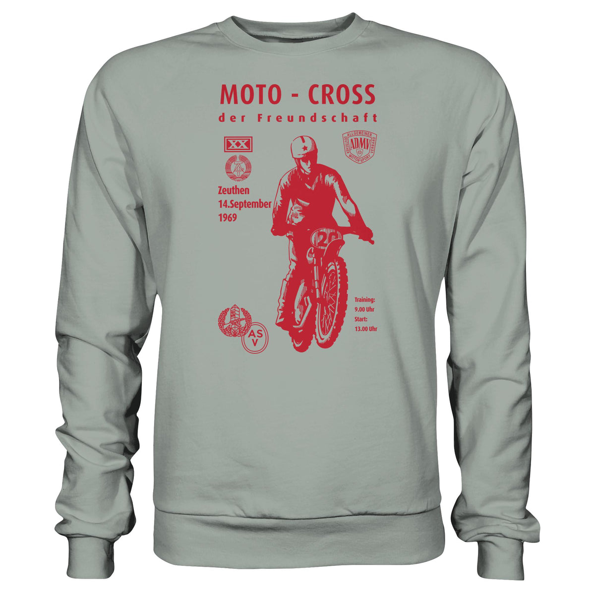 DDR Ostalgie Pullover Unisex • ASV MOTO-CROSS DER FREUNDSCHAFT, ZEUTHEN 1969