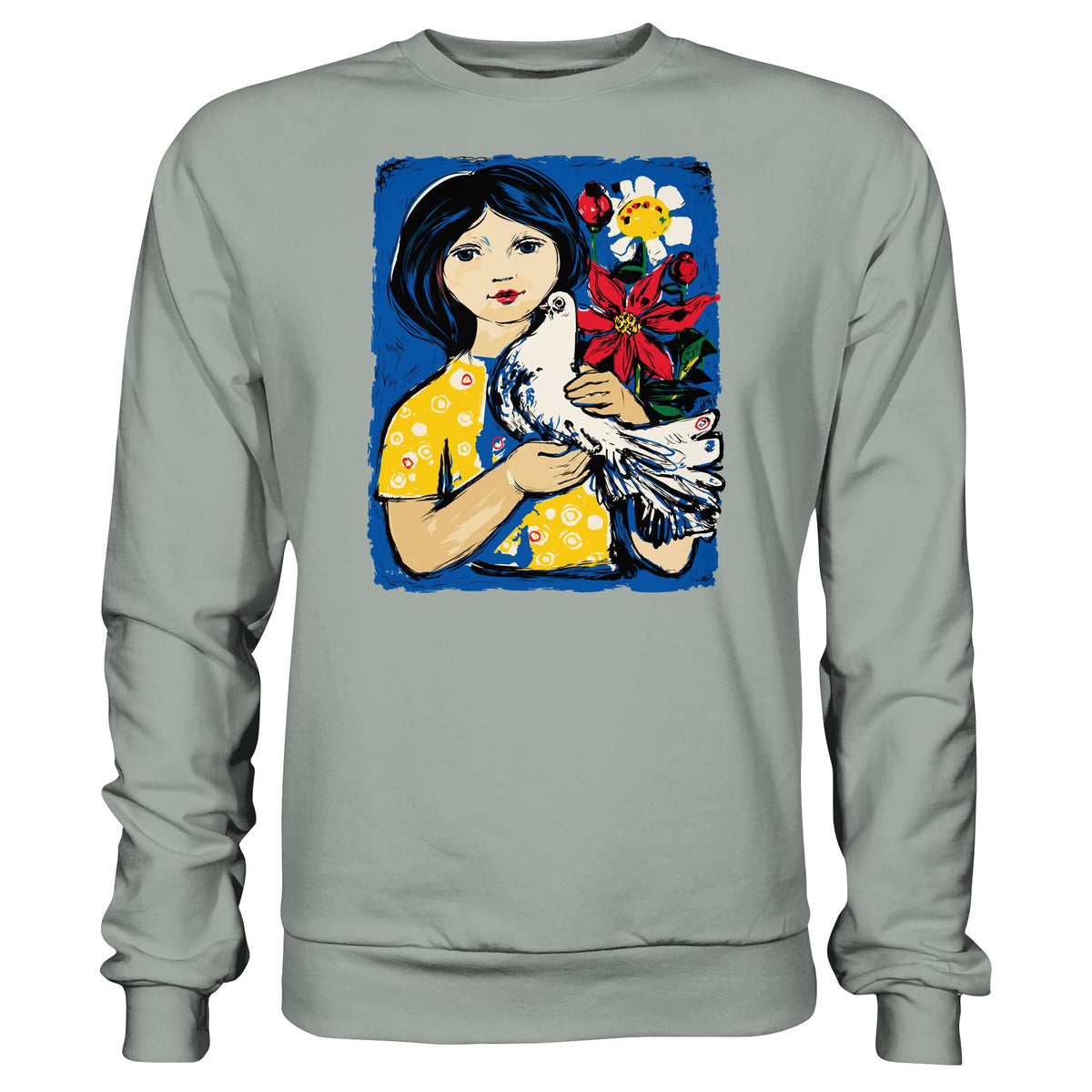 DDR Ostalgie Pullover Unisex • WALTER WOMACKA - MÄDCHEN MIT FRIEDENSTAUBE