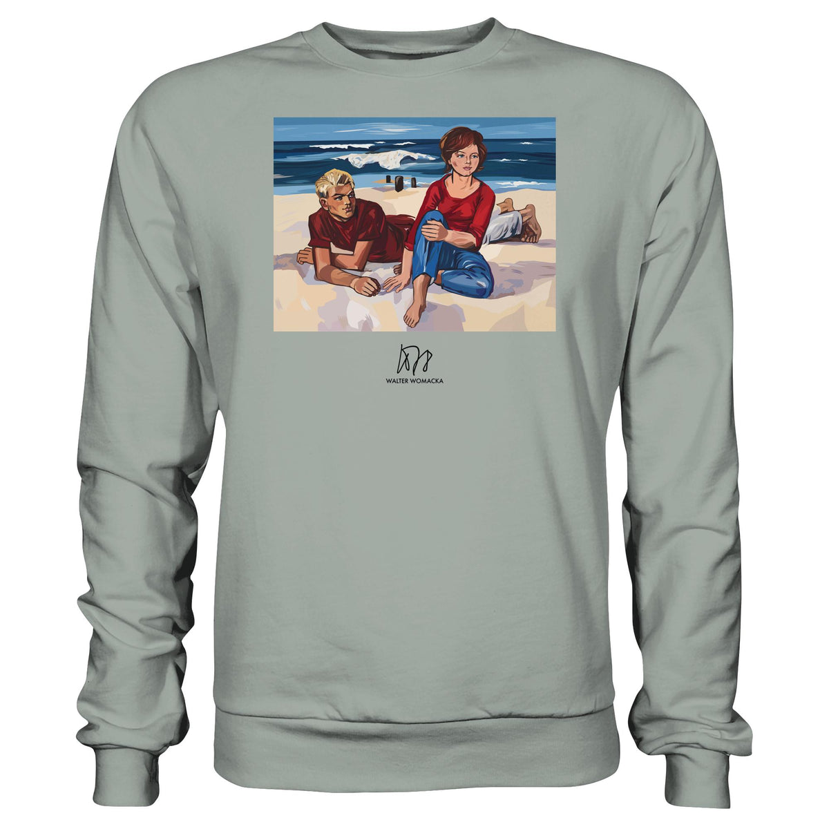 DDR Ostalgie Pullover Unisex • WALTER WOMACKA - AM STRAND (1962)
