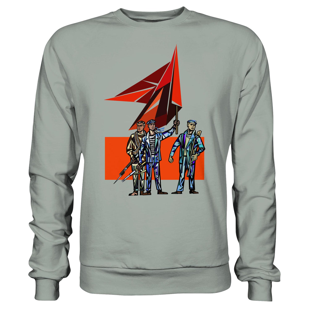 DDR Ostalgie Kapuze / Hoodie Unisex • WALTER WOMACKA - BEWAFFNETE ARBEITER (STAATSRATSGEBÄUDE, Aus der Geschichte der Deutschen Arbeiterbewegung, 1964)