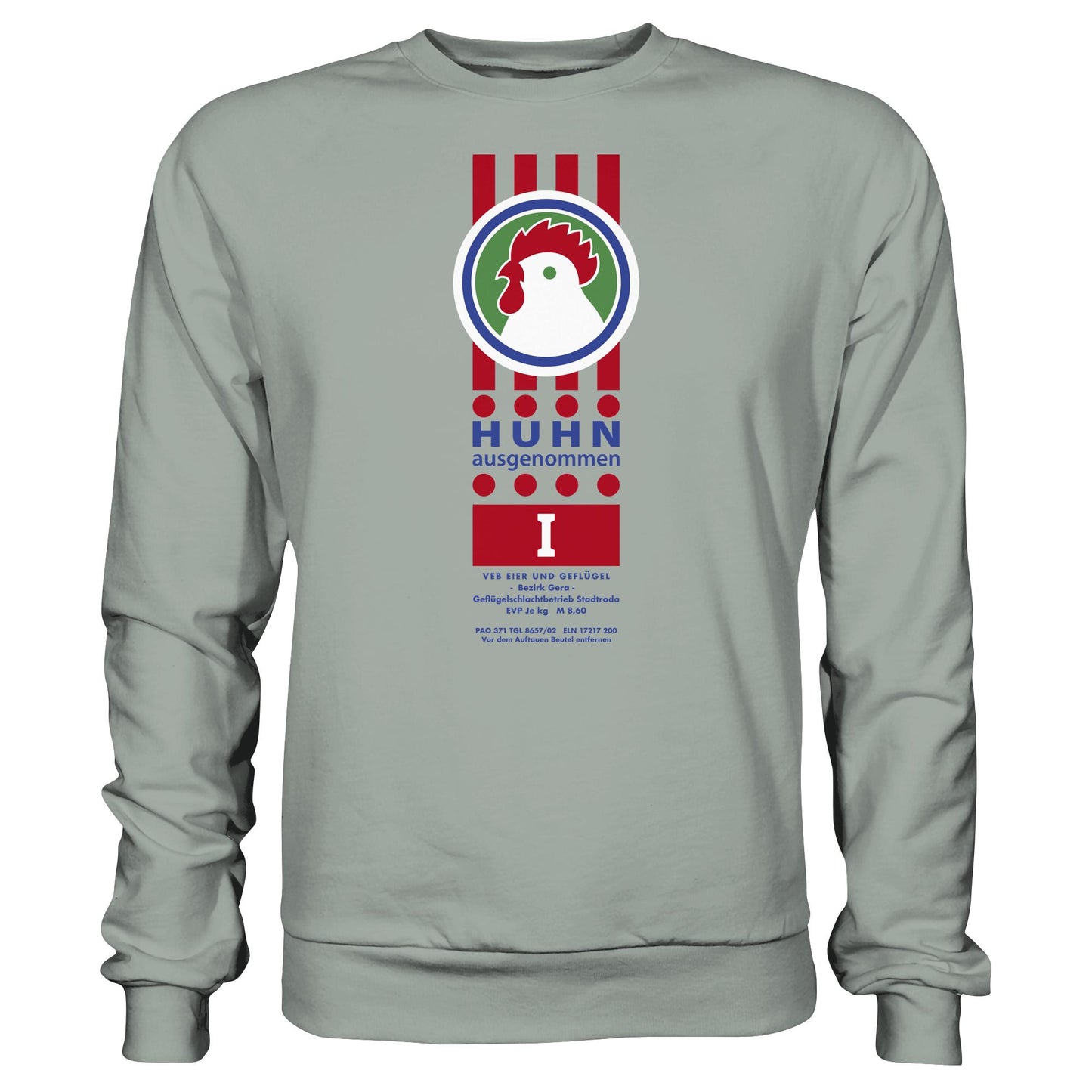 DDR Ostalgie Pullover Unisex • HUHN AUSGENOMMEN - VEB EIER UND GEFLÜGEL GERA