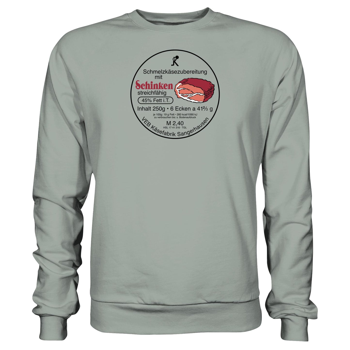 DDR Ostalgie Pullover Unisex • SCHMELZKÄSE MIT SCHINKEN - VEB KÄSEFABRIK SANGERHAUSEN