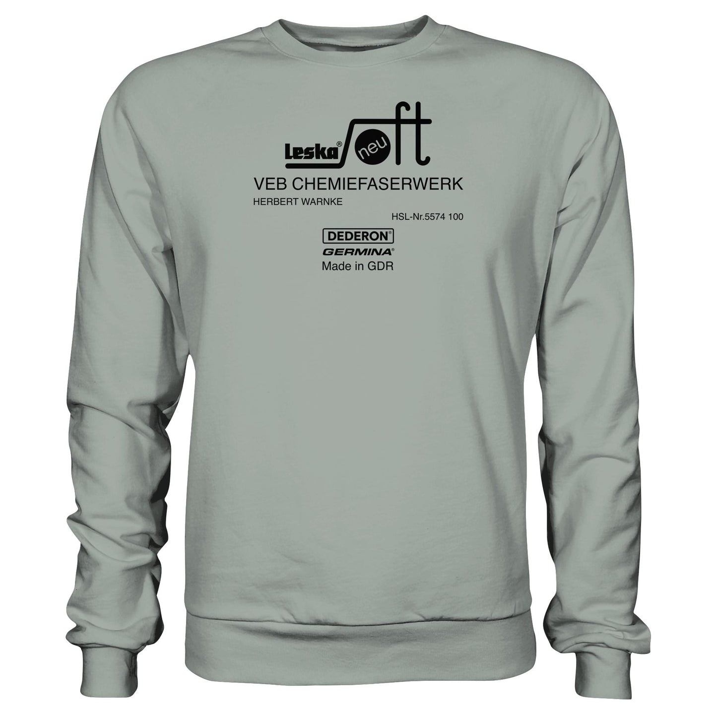 DDR Ostalgie Pullover Unisex • LESKA VEB CHEMIEFASERWERK HERBERT WARNKE - DEDERON, GERMINA