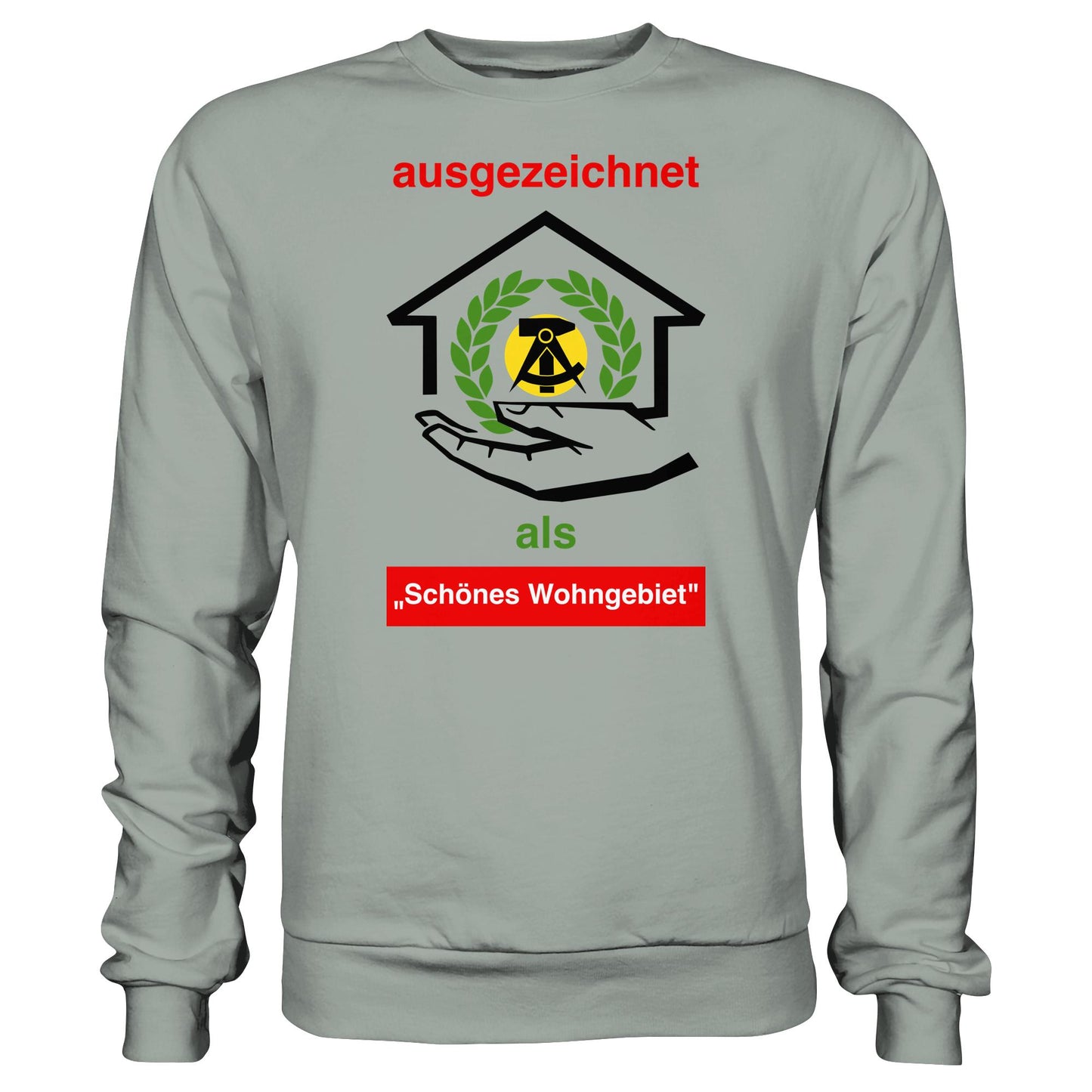 DDR Ostalgie Pullover Unisex • AUSZEICHNUNG SCHÖNES WOHNGEBIET (ORIGINAL SCHILD)