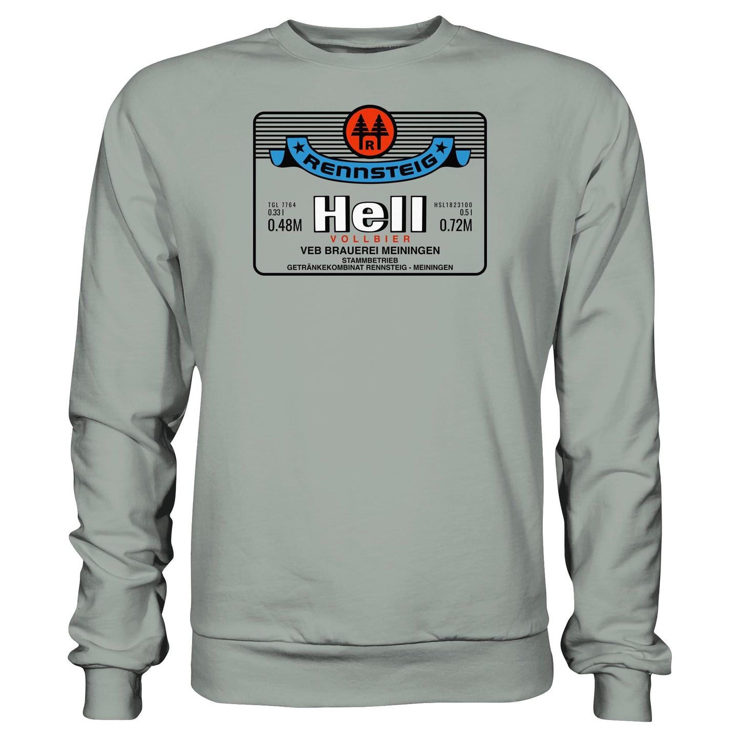 DDR Ostalgie Pullover Unisex • RENNSTEIG HELL - VEB BRAUEREI MEININGEN