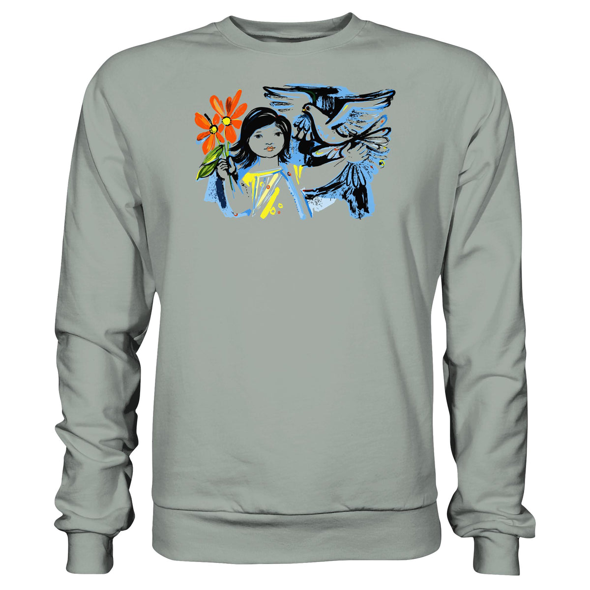 DDR Ostalgie Pullover Unisex • WALTER WOMACKA - MÄDCHEN MIT FRIEDENSTAUBE (1963)