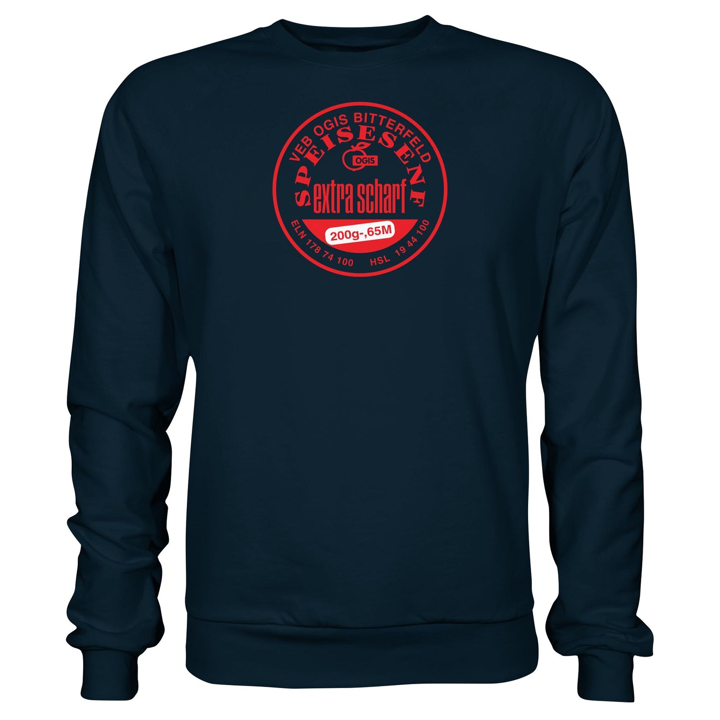 DDR Ostalgie Pullover Unisex • VEB OGIS BITTERFELD - SPEISESENF EXTRASCHARF