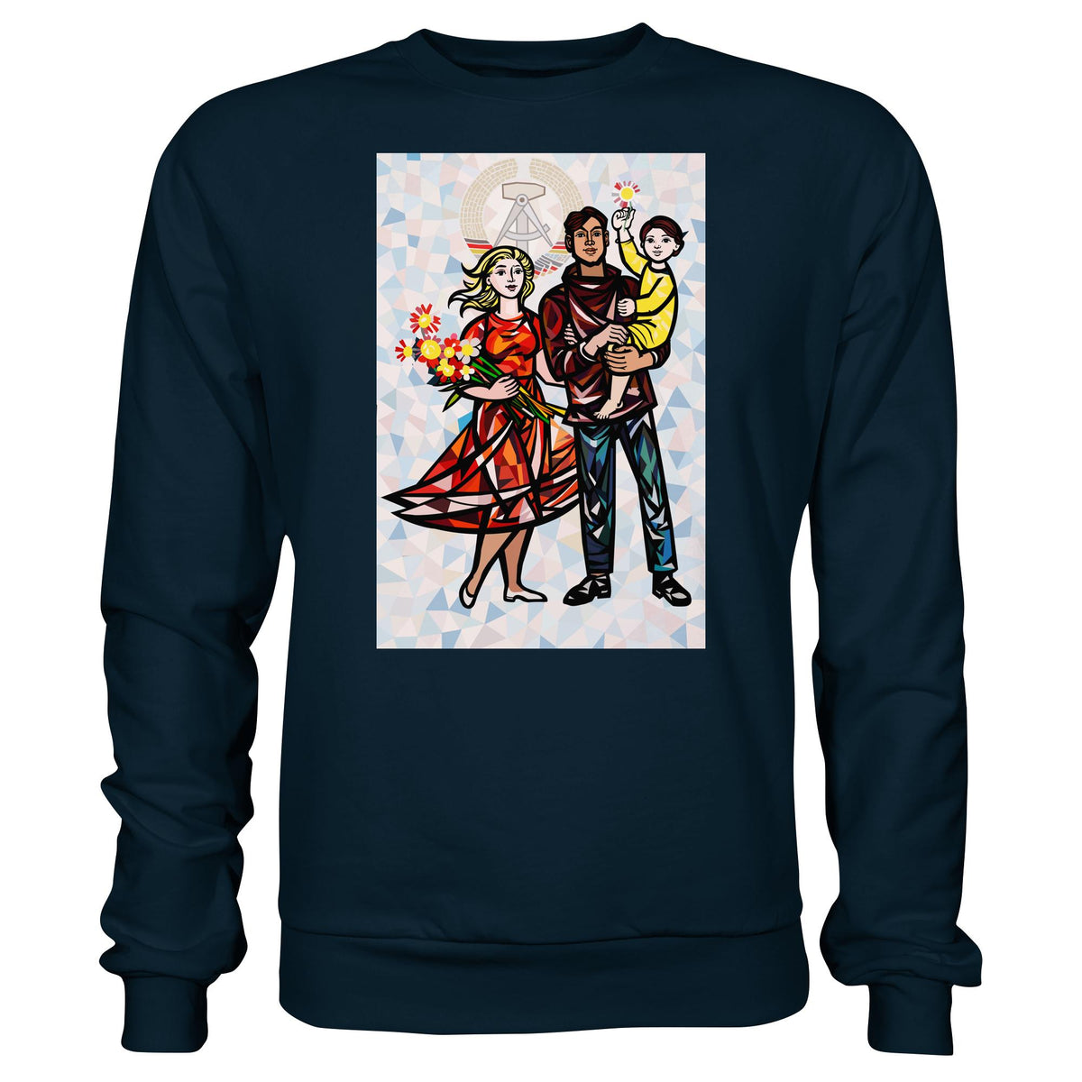 DDR Ostalgie Pullover Unisex • WALTER WOMACKA - UNSERE FAMILIE mit Hintergrund (STAATSRATSGEBÄUDE, Aus der Geschichte der Deutschen Arbeiterbewegung, 1964)
