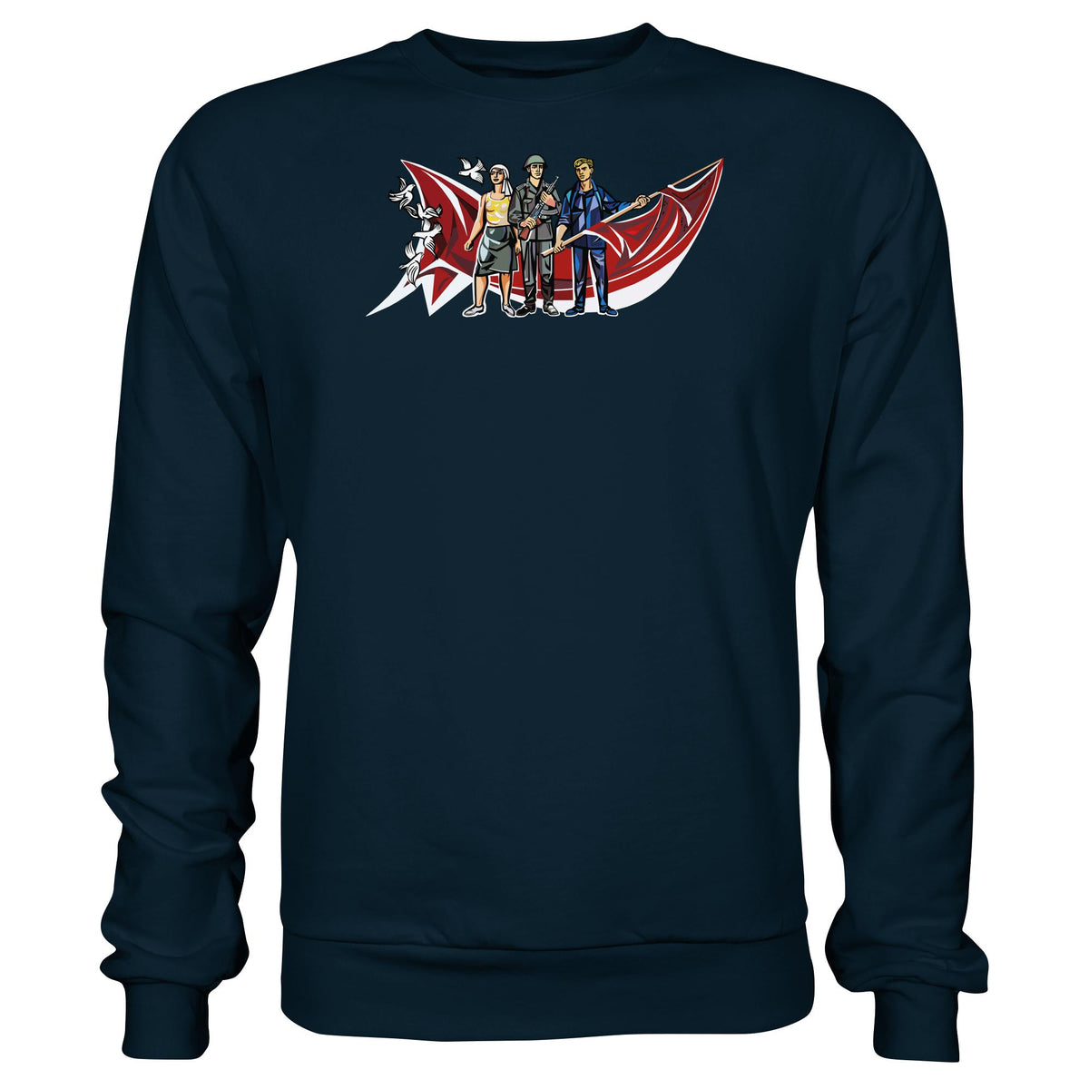 WALTER WOMACKA - BÄUERIN, NVA-SOLDAT & ARBEITER (MOSAIK HAUS DES LEHRERS, 1964) | DDR Ostalgie Pullover Unisex