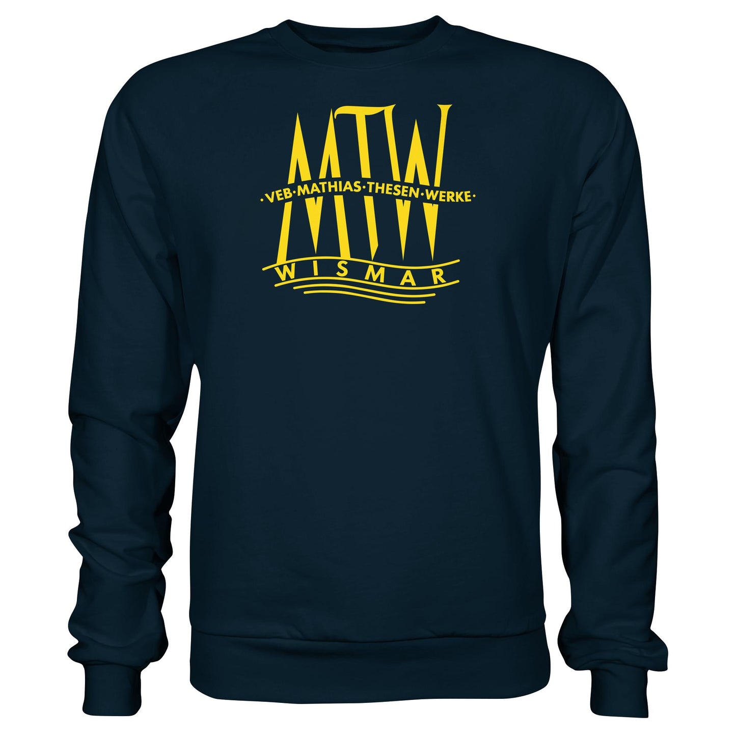 DDR Ostalgie Pullover Unisex • MATHIAS-THESEN-WERKE WISMAR (LOGO 1946)
