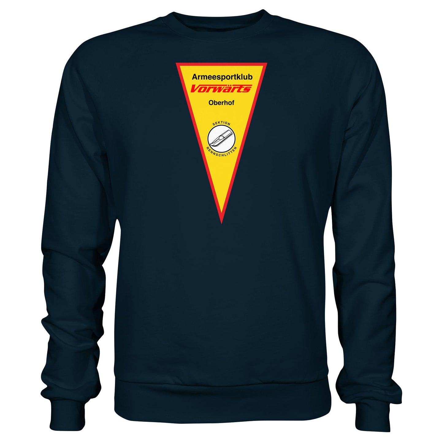 DDR Ostalgie Pullover Unisex • ARMEESPORTKLUB VORWÄRTS OBERHOF - RENNSCHLITTEN