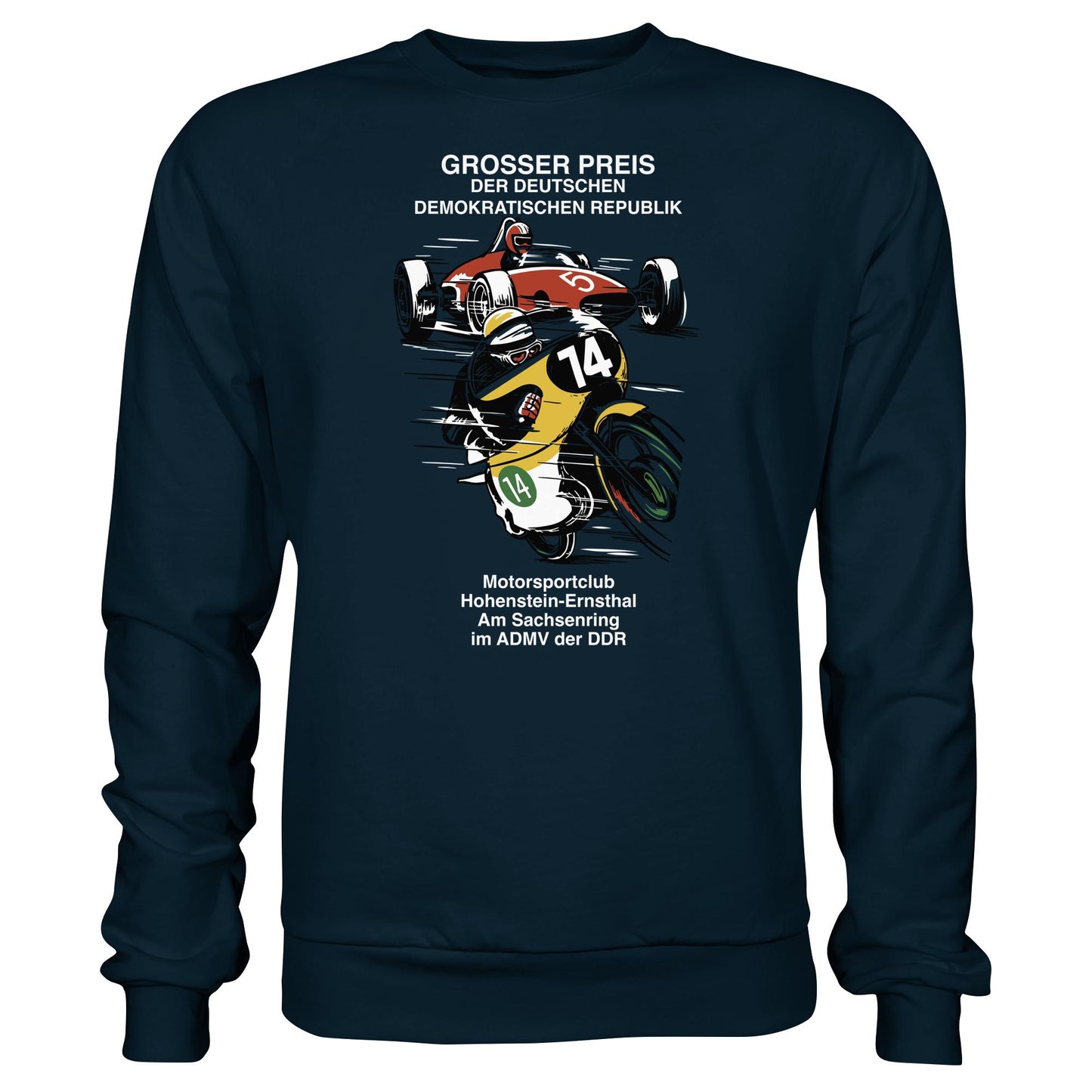 DDR Ostalgie Pullover Unisex • MOTORSPORT HOHENSTEIN-ERNSTHAL - GROSSER PREIS DER DDR