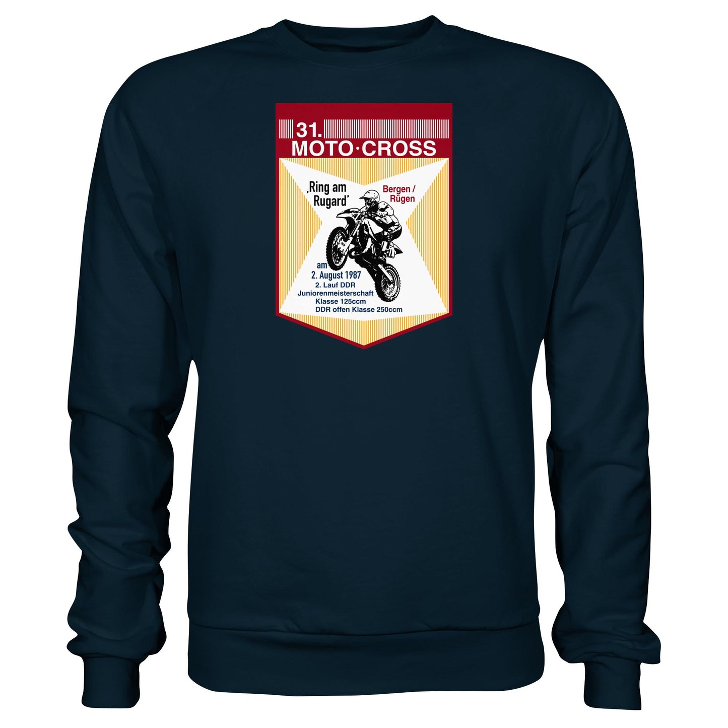DDR Ostalgie Pullover Unisex • 31. MOTO-CROSS DDR-MEISTERSCHAFT - 1987 BERGEN RÜGEN